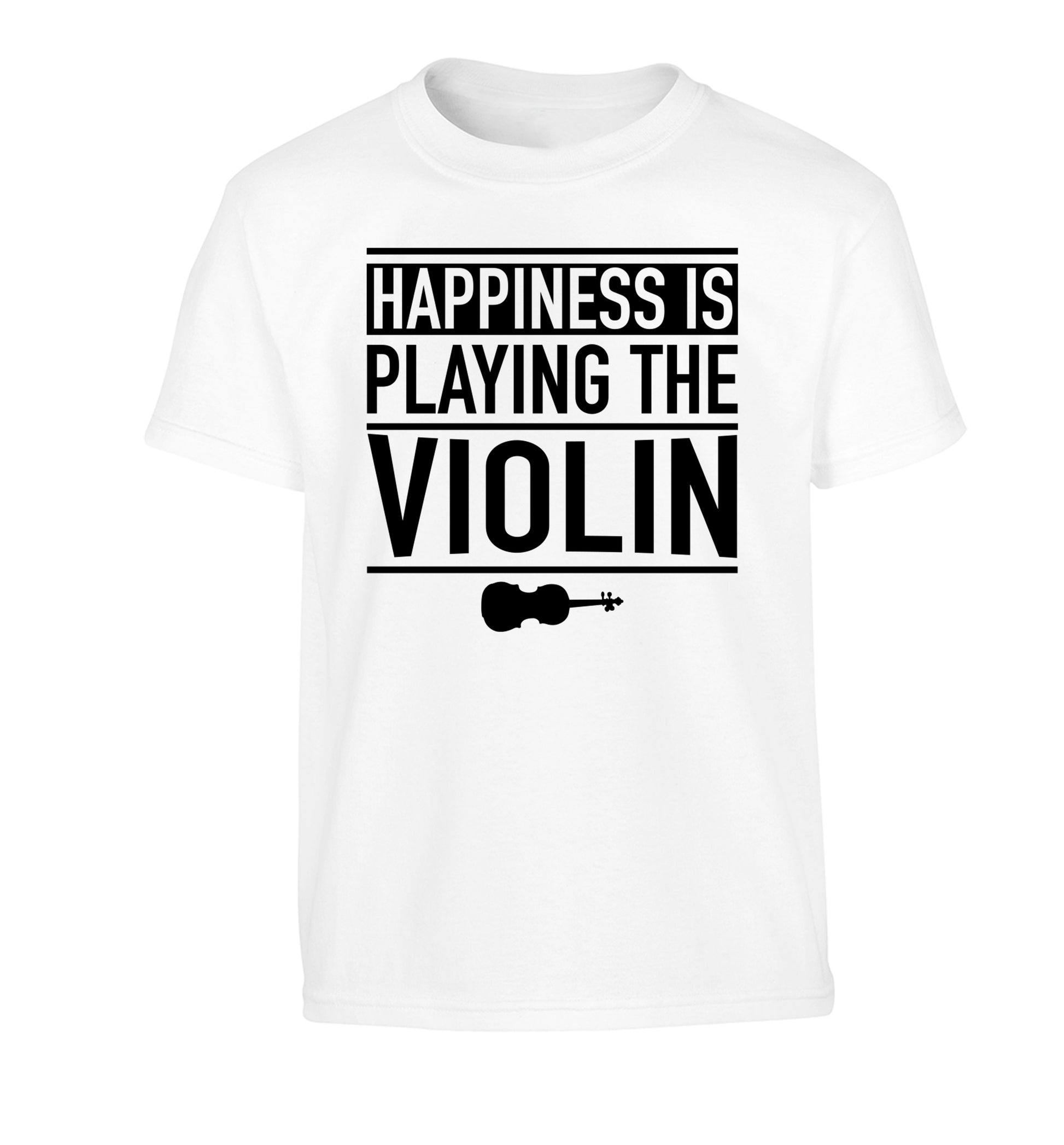 Happiness is playing the violin Children's white Tshirt 12-13 Years