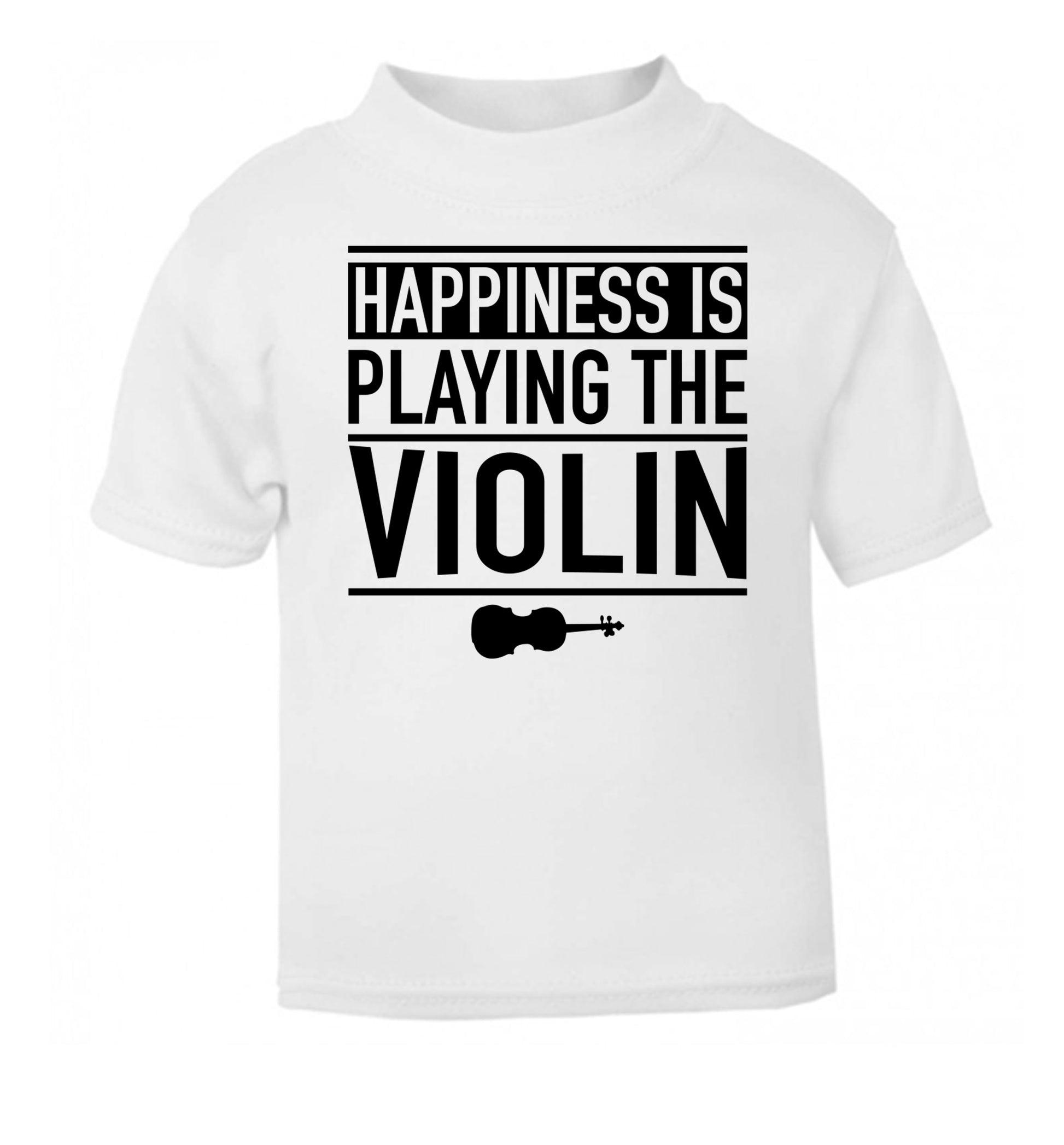 Happiness is playing the violin white Baby Toddler Tshirt 2 Years