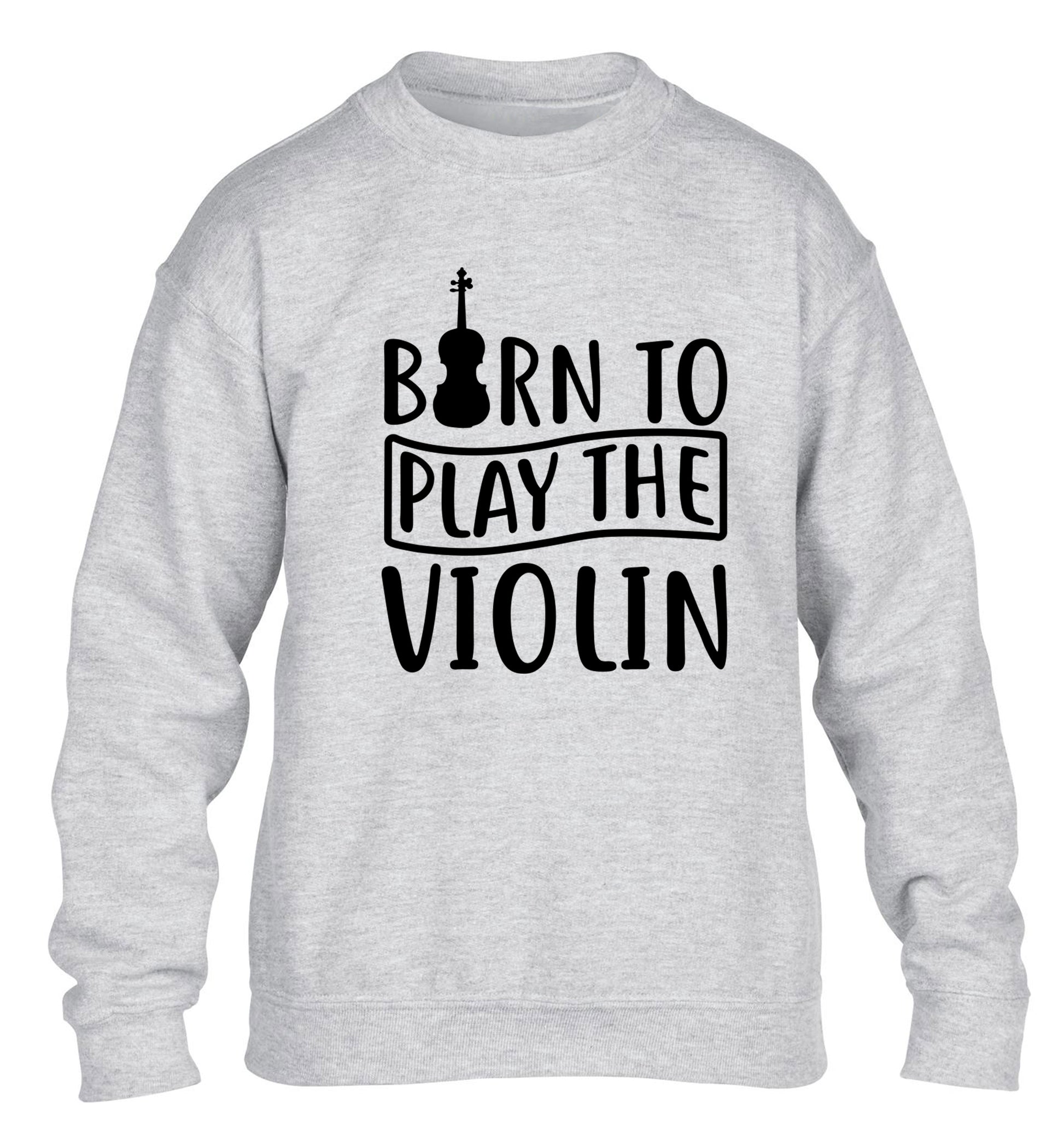 Born to Play the Violin children's grey sweater 12-13 Years