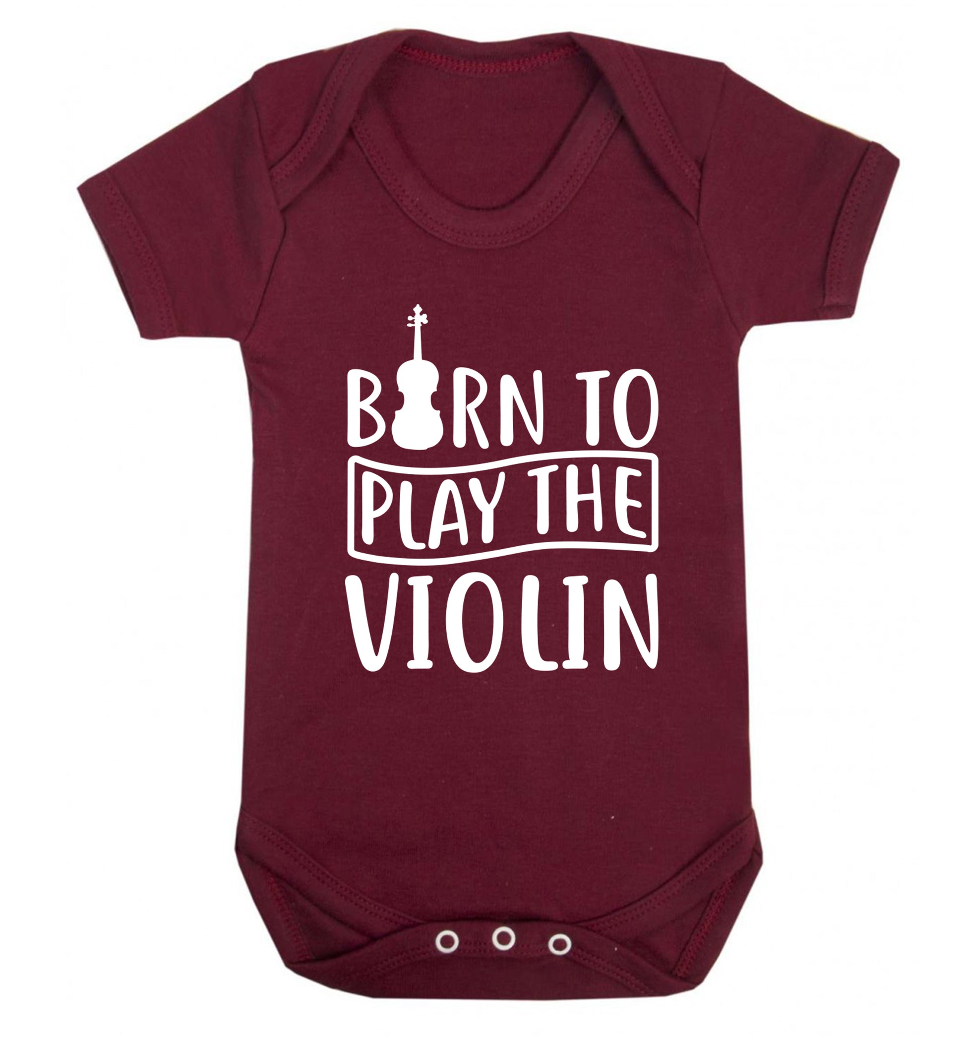 Born to Play the Violin Baby Vest maroon 18-24 months