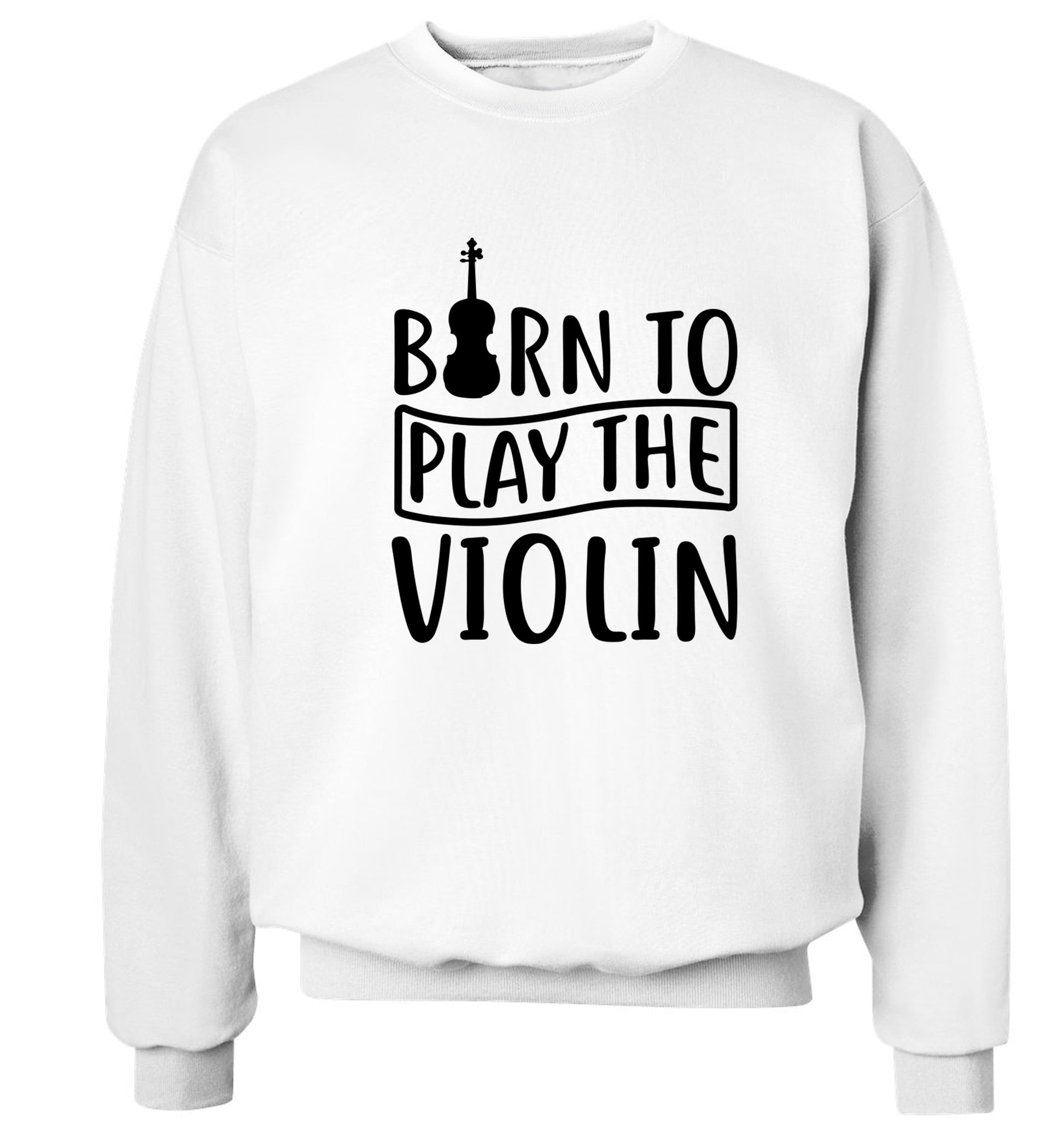 Born to Play the Violin Adult's unisex white Sweater 2XL