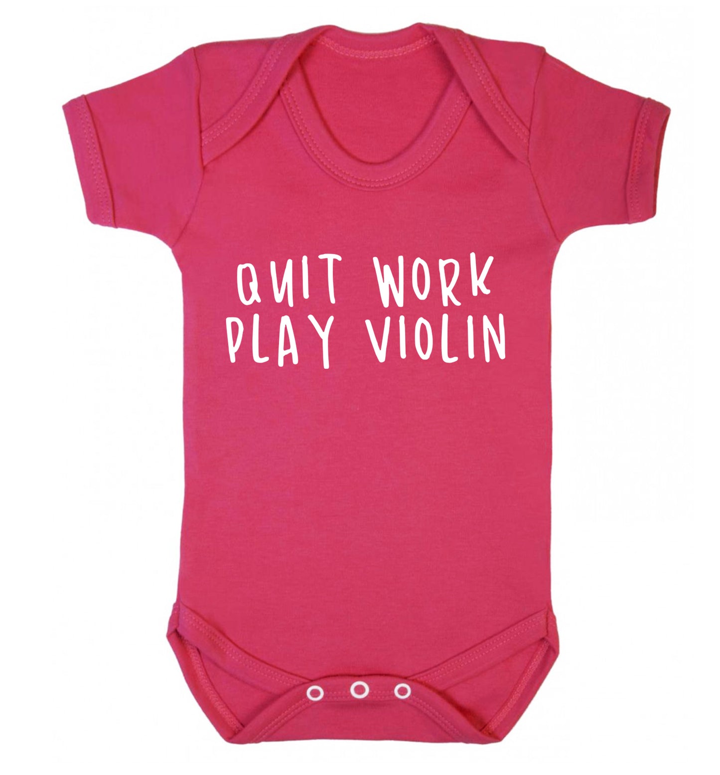 Quit work play violin Baby Vest dark pink 18-24 months