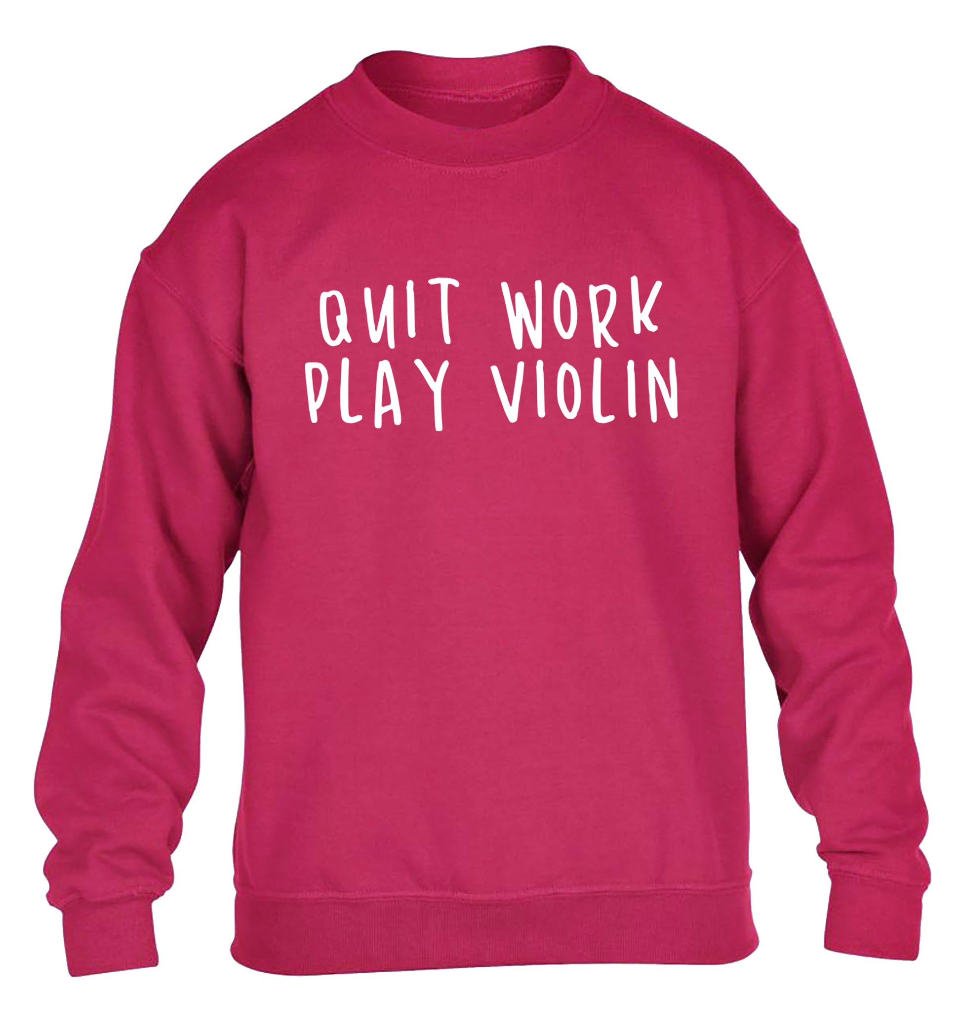 Quit work play violin children's pink sweater 12-13 Years