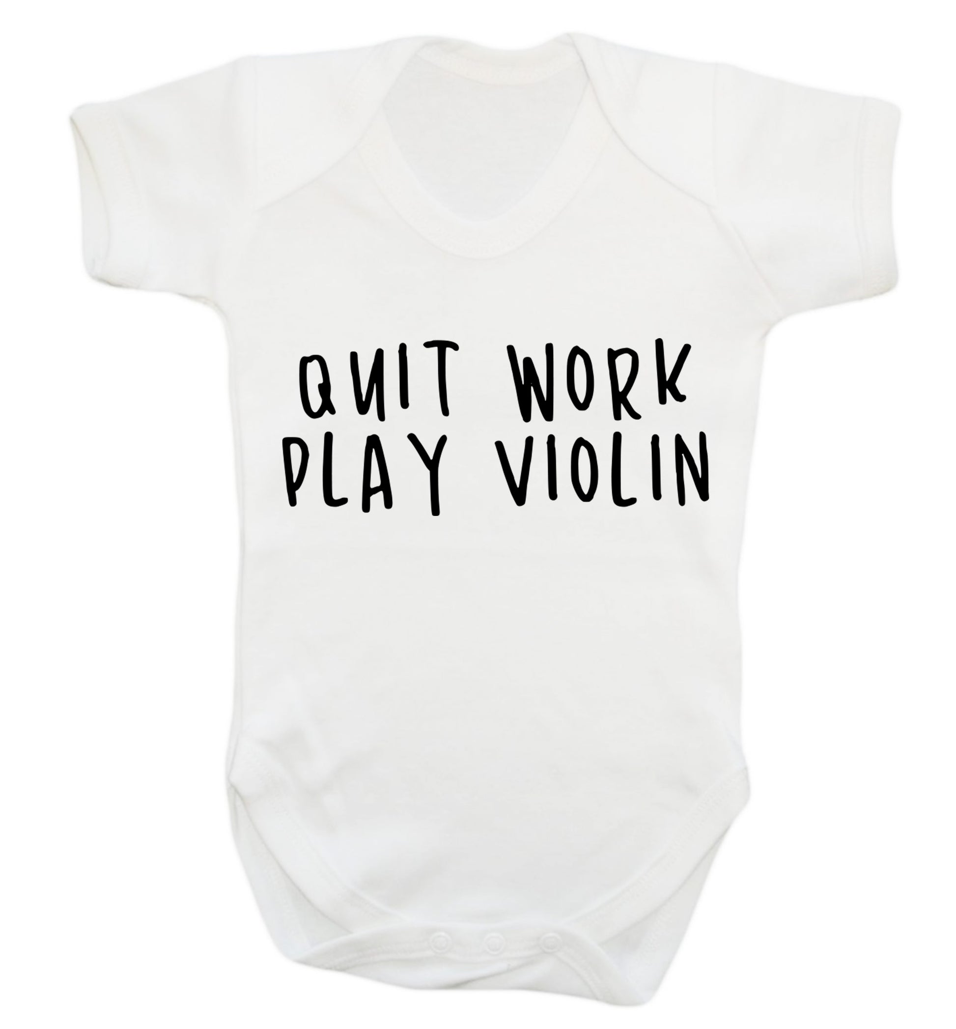 Quit work play violin Baby Vest white 18-24 months