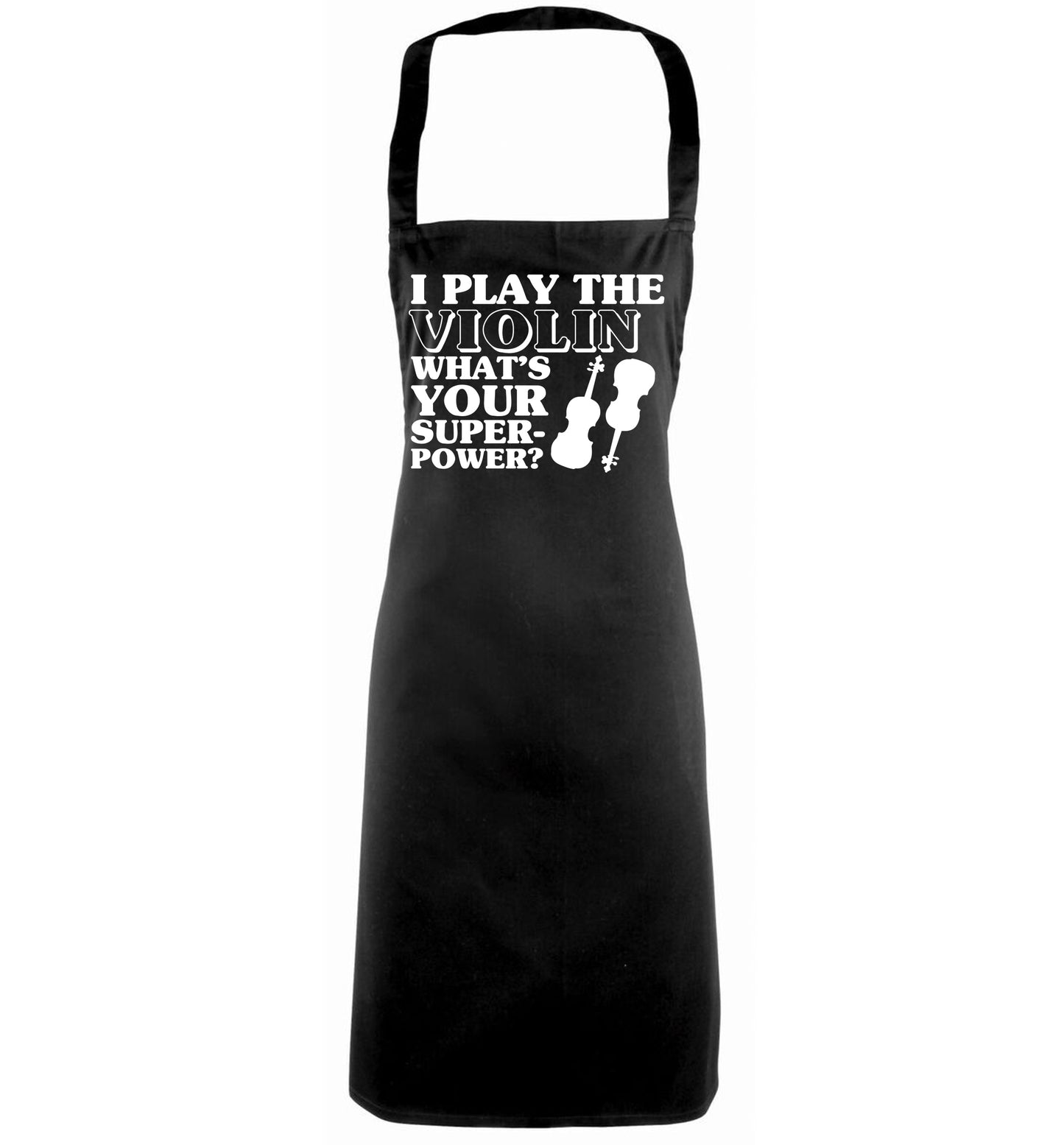 I Play Violin What's Your Superpower? black apron