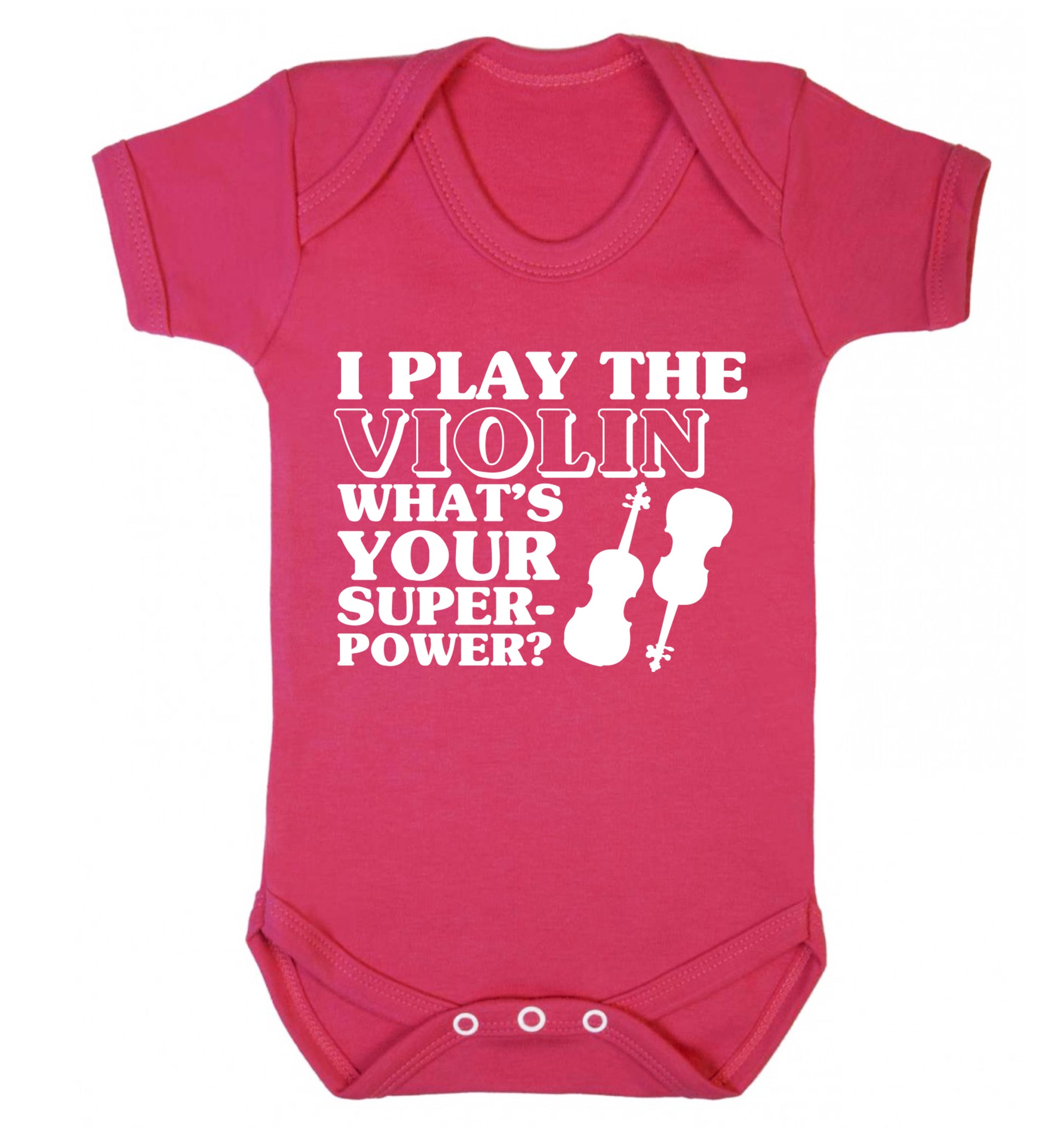 I Play Violin What's Your Superpower? Baby Vest dark pink 18-24 months