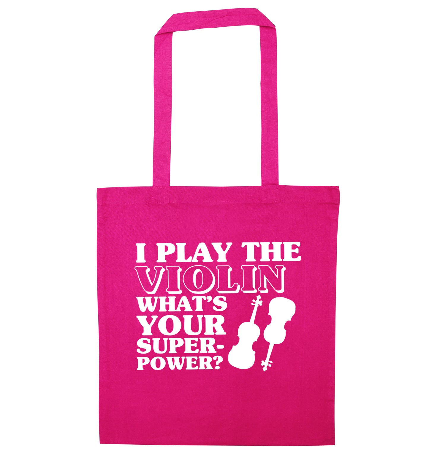 I Play Violin What's Your Superpower? pink tote bag