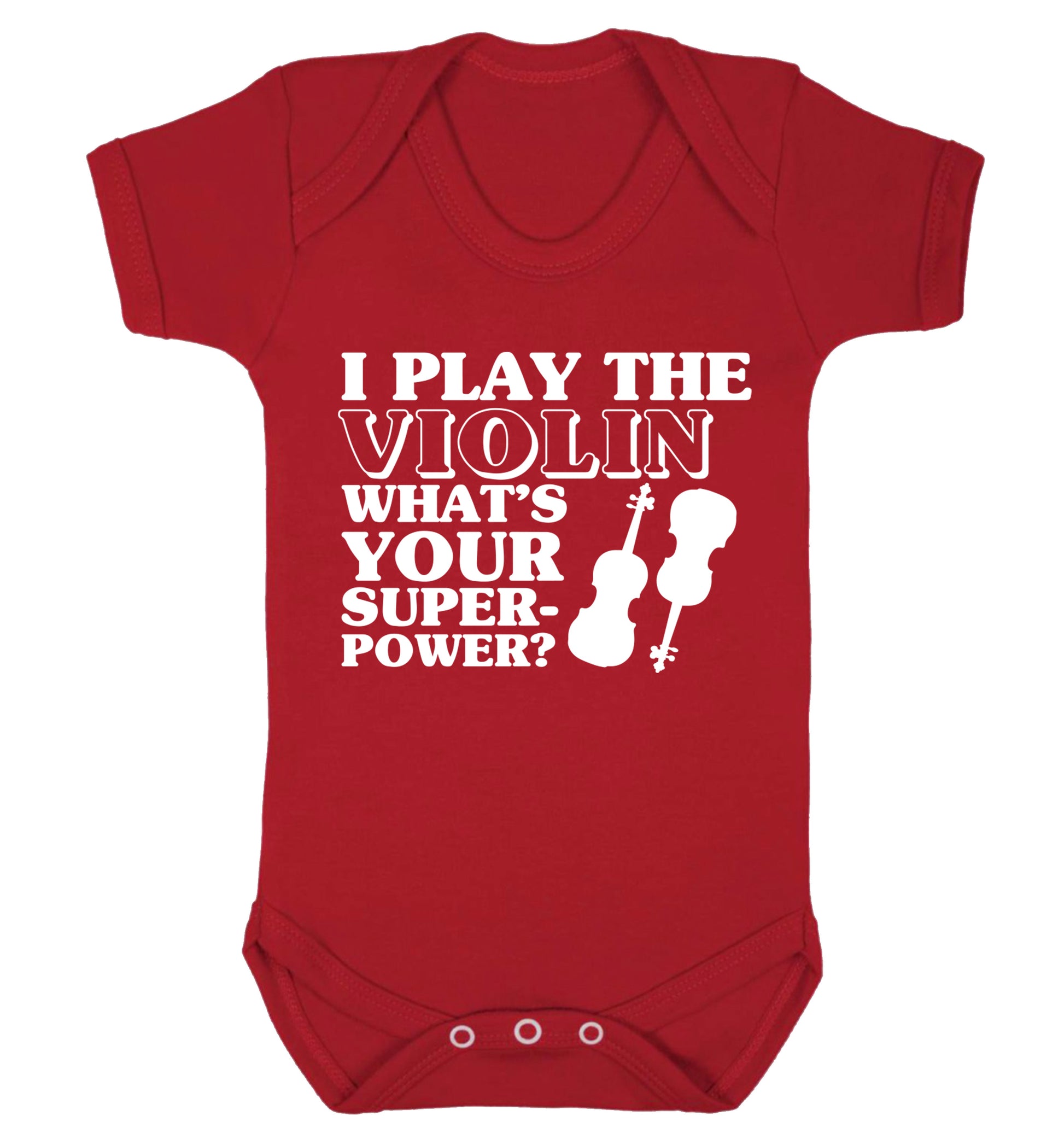 I Play Violin What's Your Superpower? Baby Vest red 18-24 months