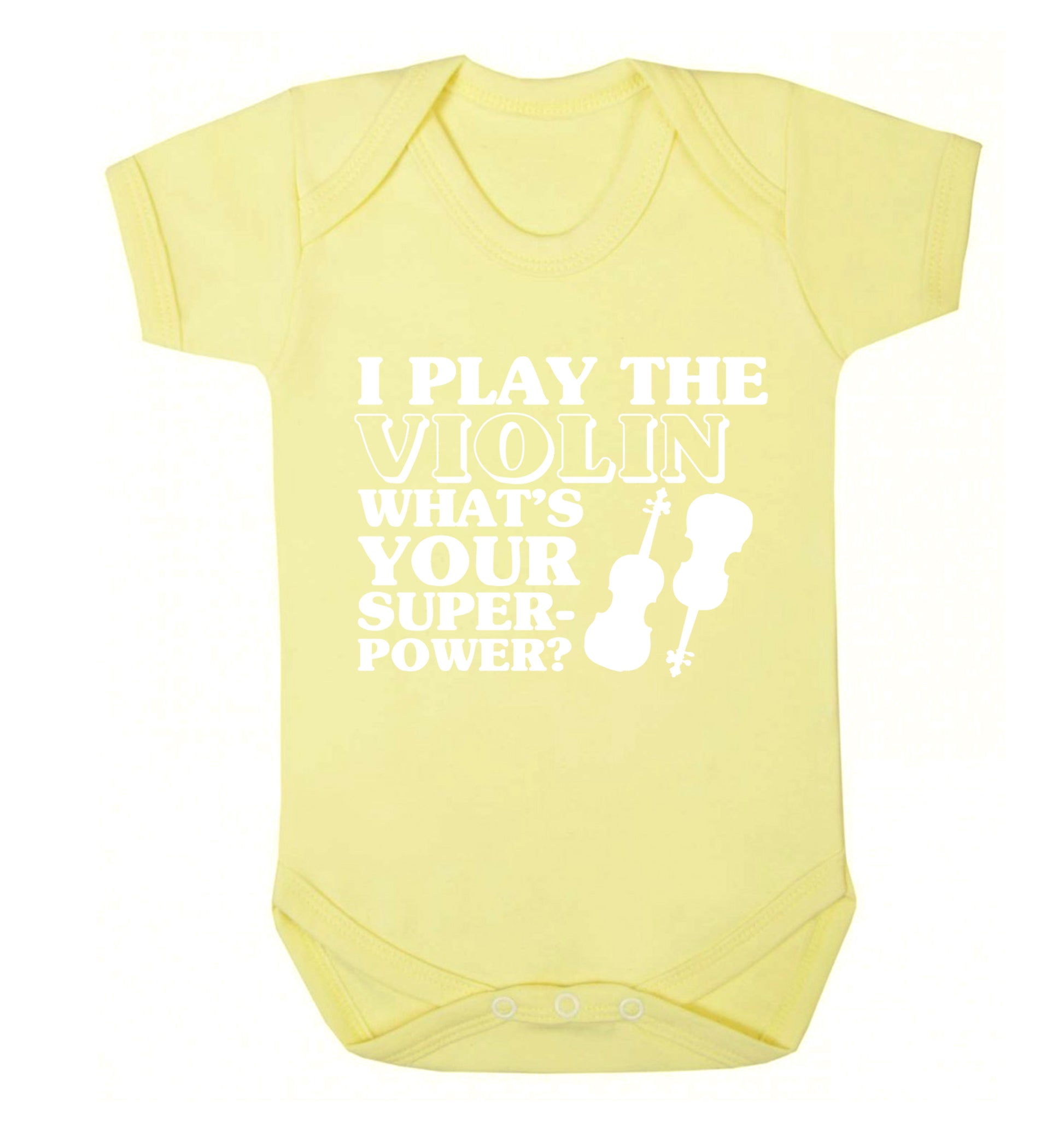 I Play Violin What's Your Superpower? Baby Vest pale yellow 18-24 months