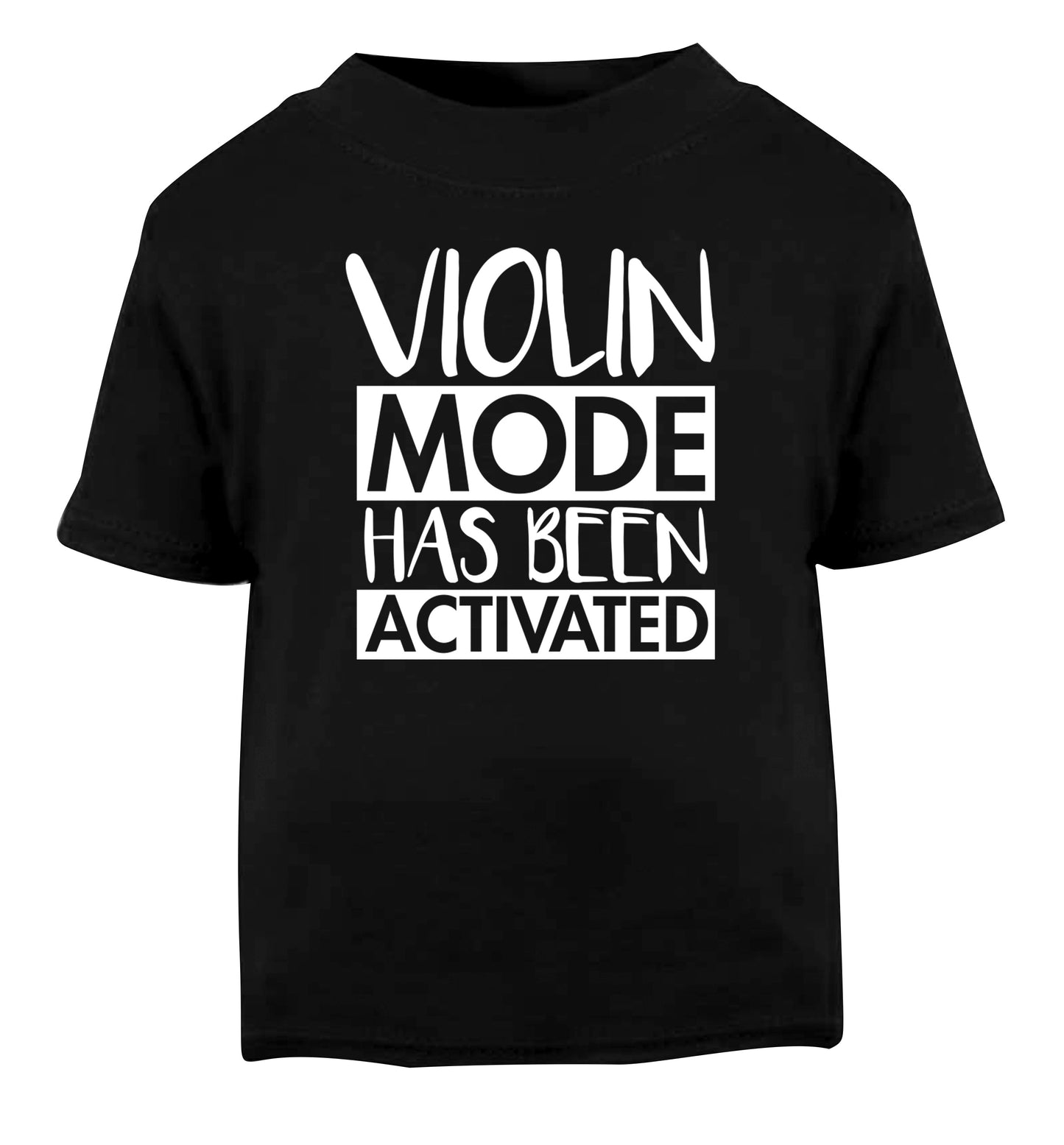 Violin Mode Activated Black Baby Toddler Tshirt 2 years
