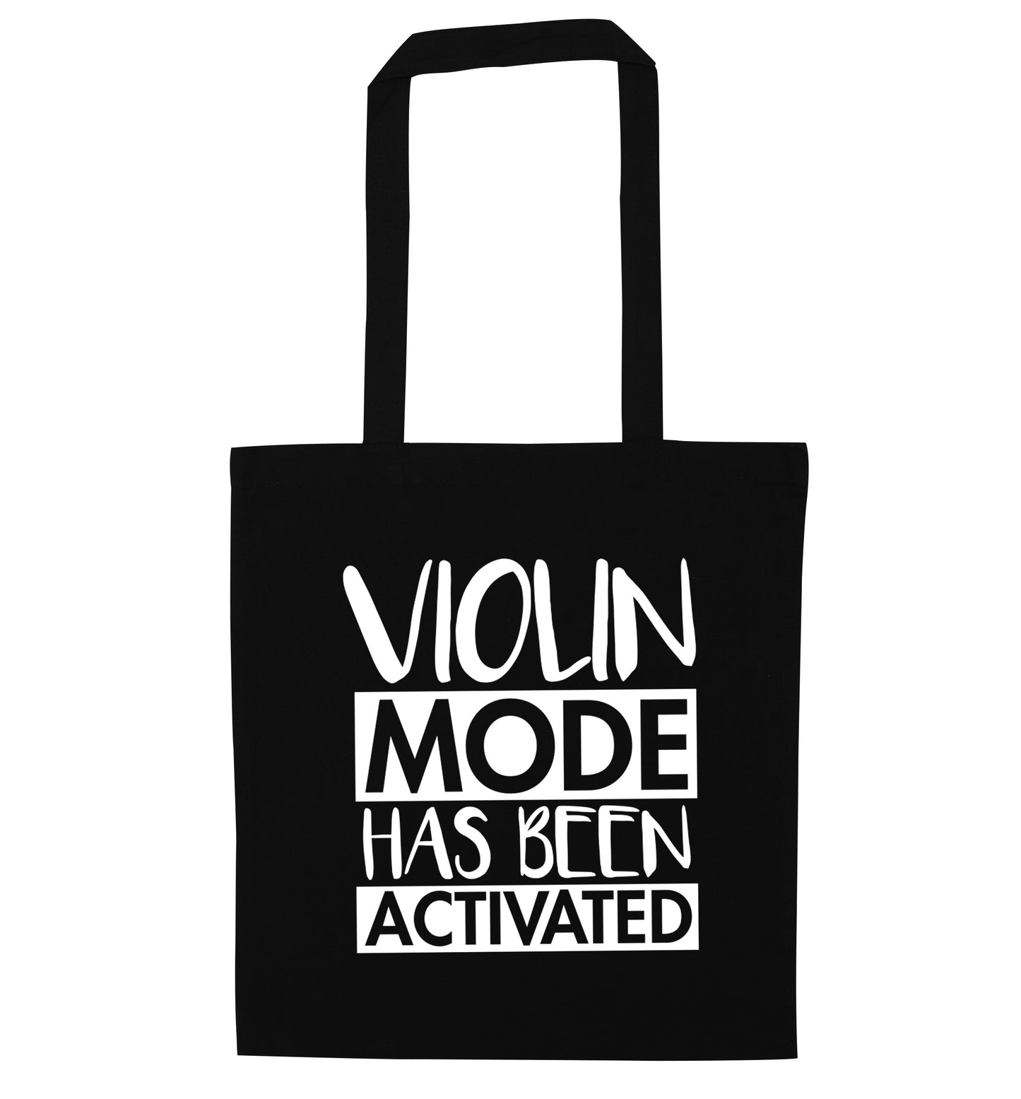 Violin Mode Activated black tote bag