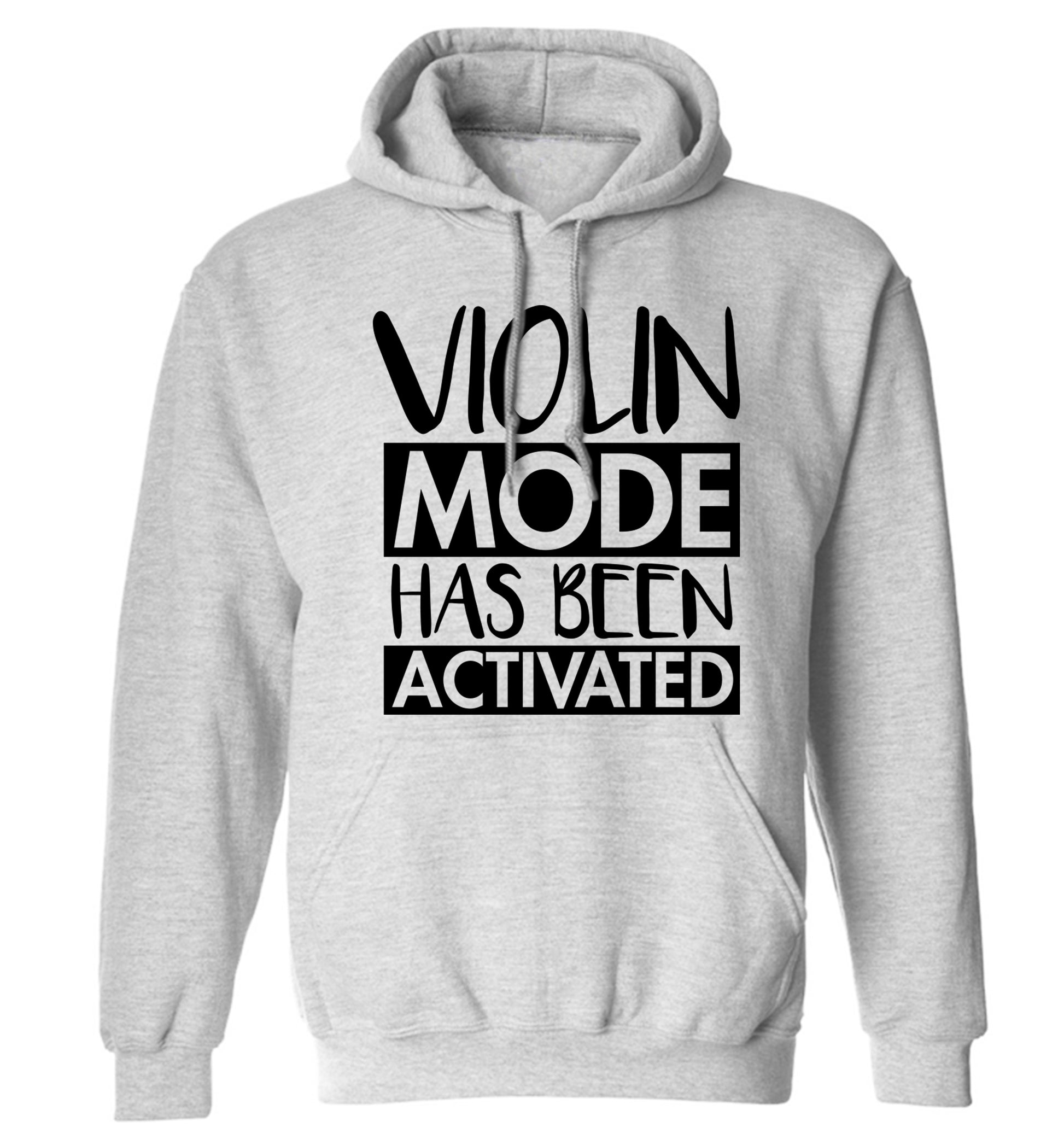 Violin Mode Activated adults unisex grey hoodie 2XL