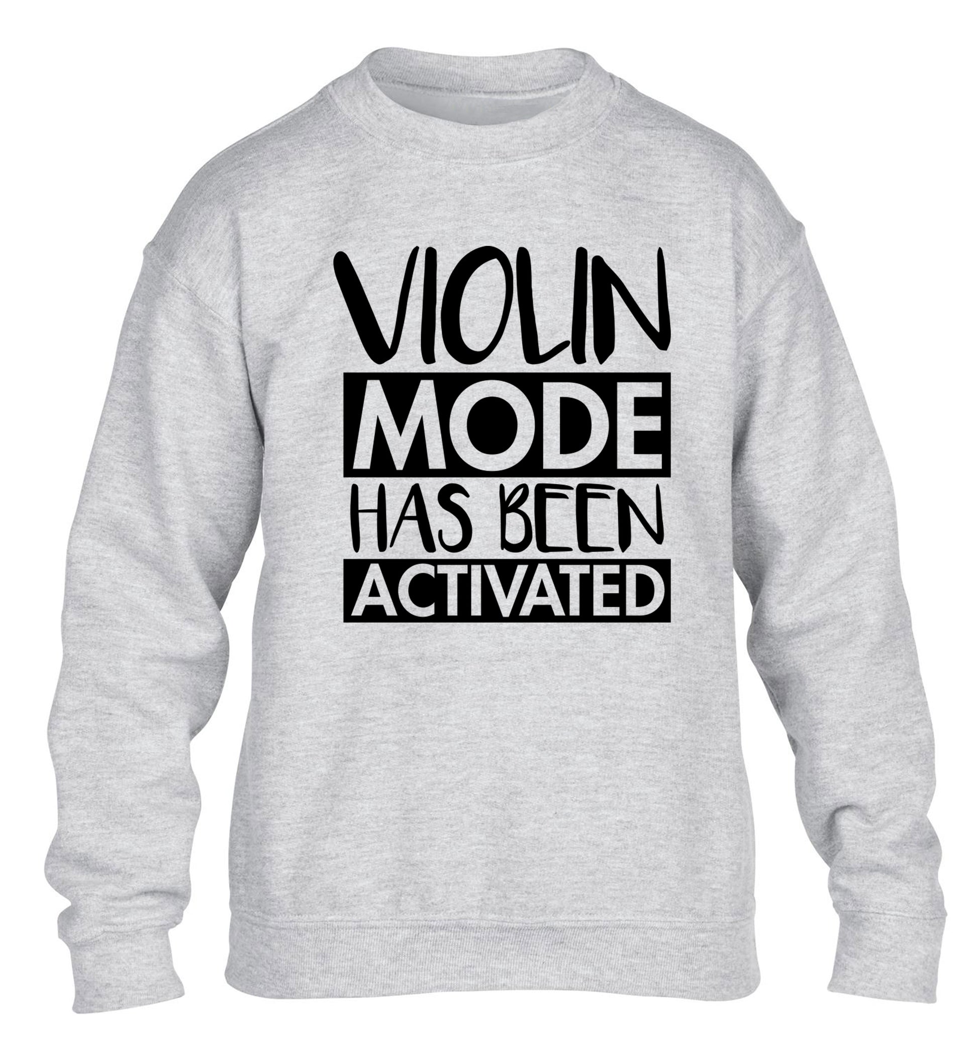 Violin Mode Activated children's grey sweater 12-13 Years