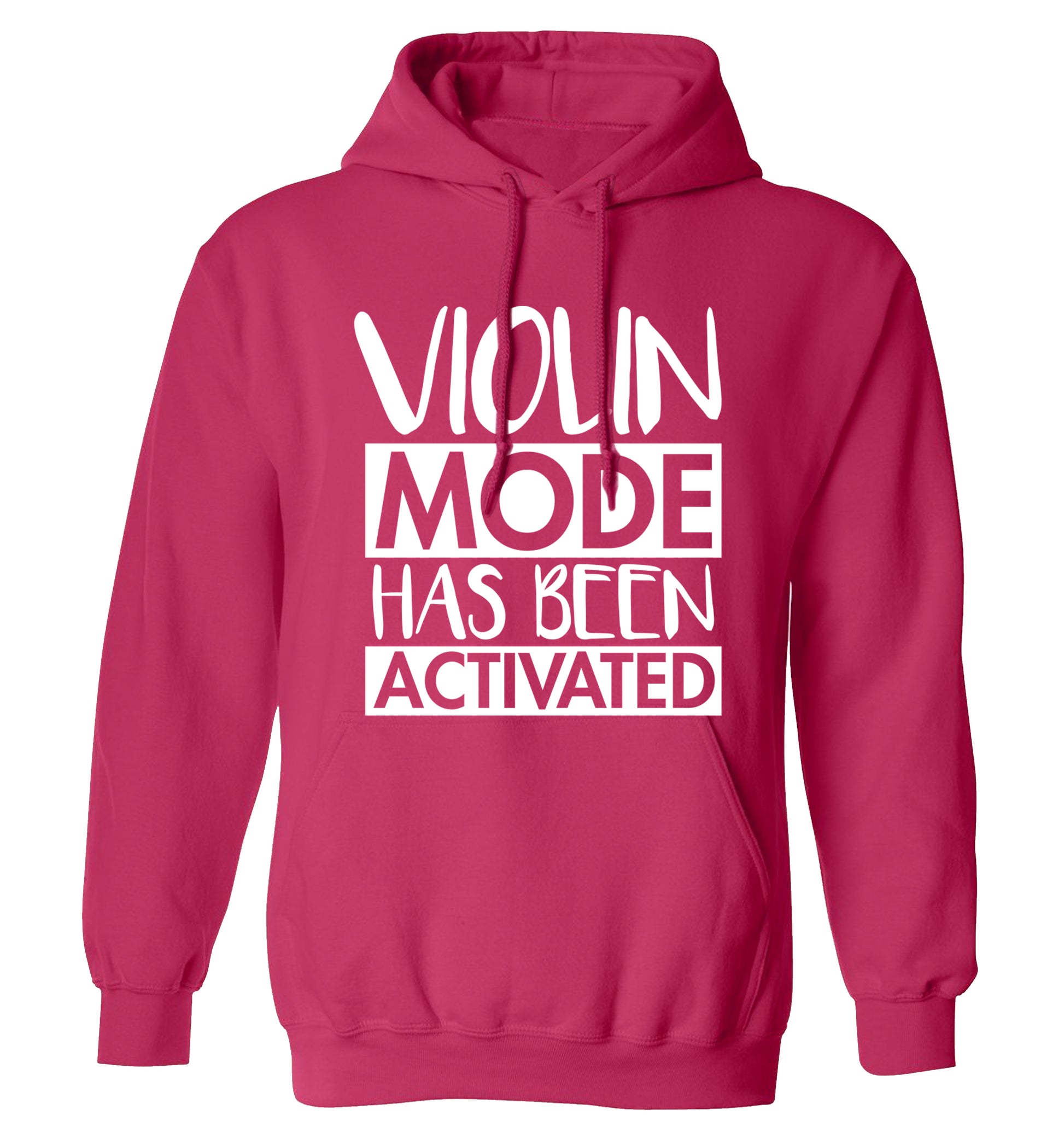 Violin Mode Activated adults unisex pink hoodie 2XL