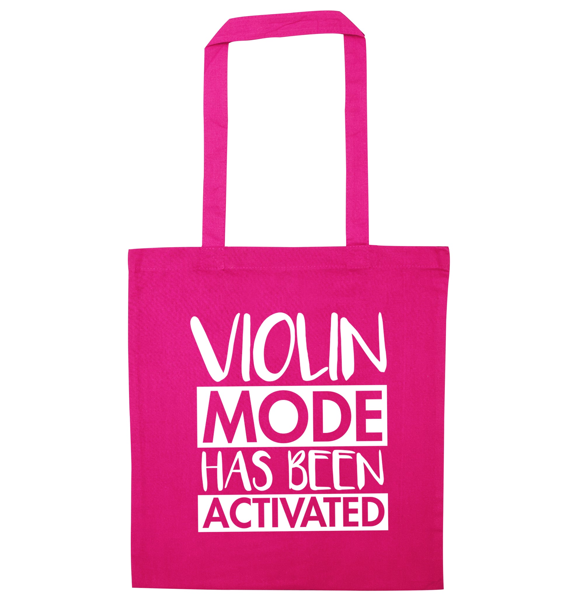 Violin Mode Activated pink tote bag