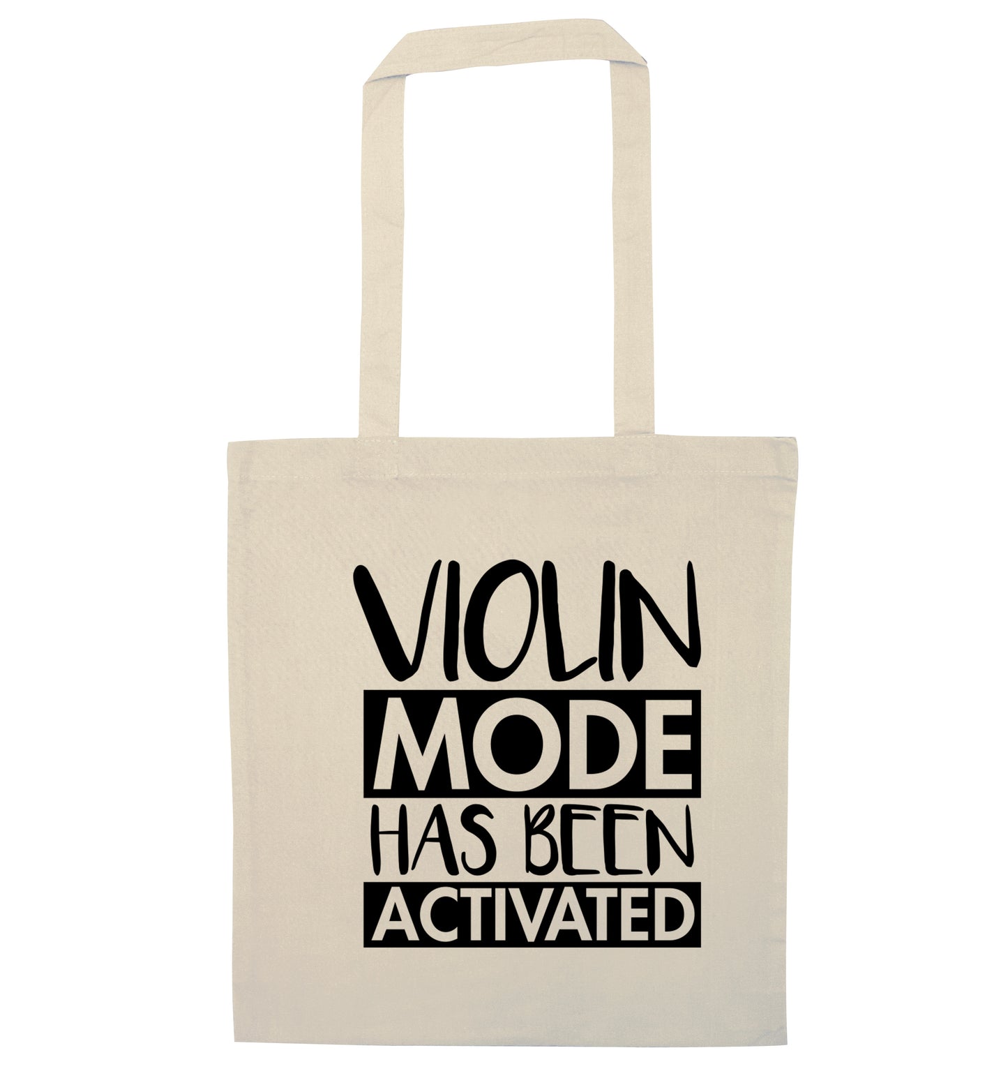 Violin Mode Activated natural tote bag