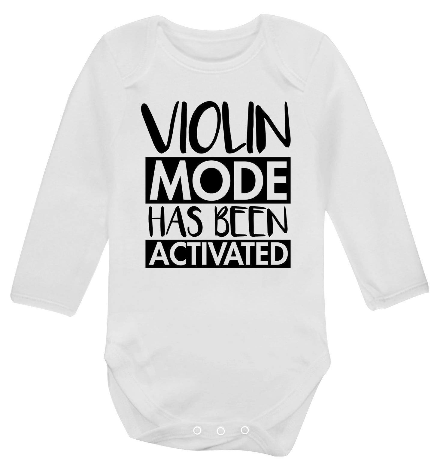 Violin Mode Activated Baby Vest long sleeved white 6-12 months