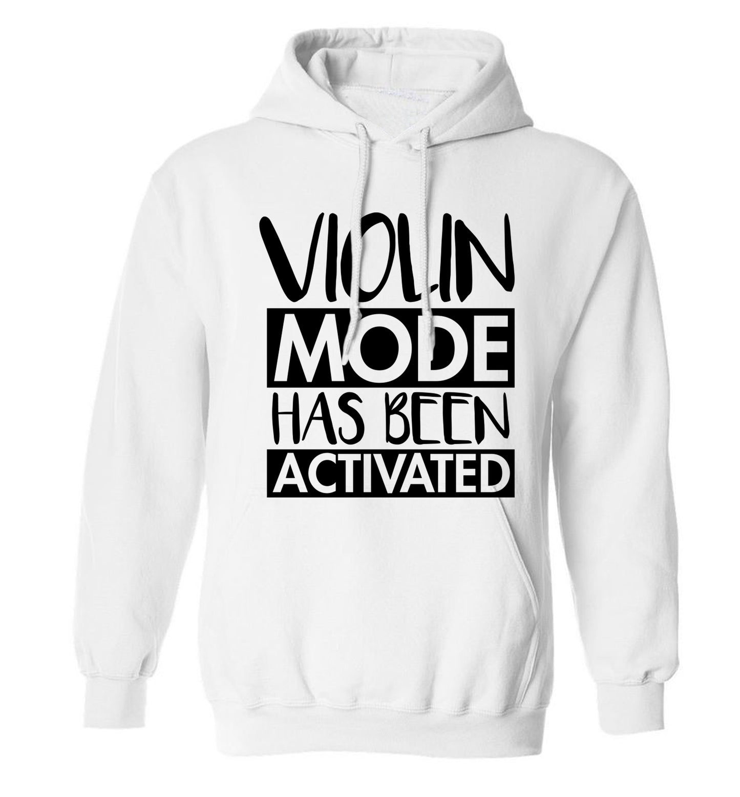 Violin Mode Activated adults unisex white hoodie 2XL