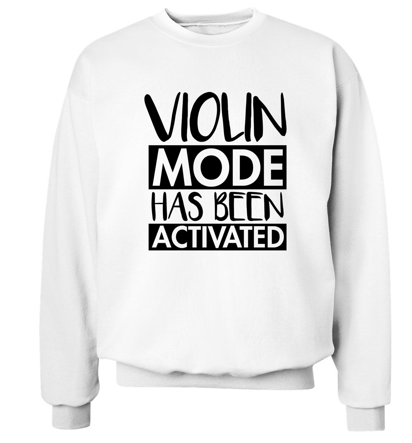 Violin Mode Activated Adult's unisex white Sweater 2XL