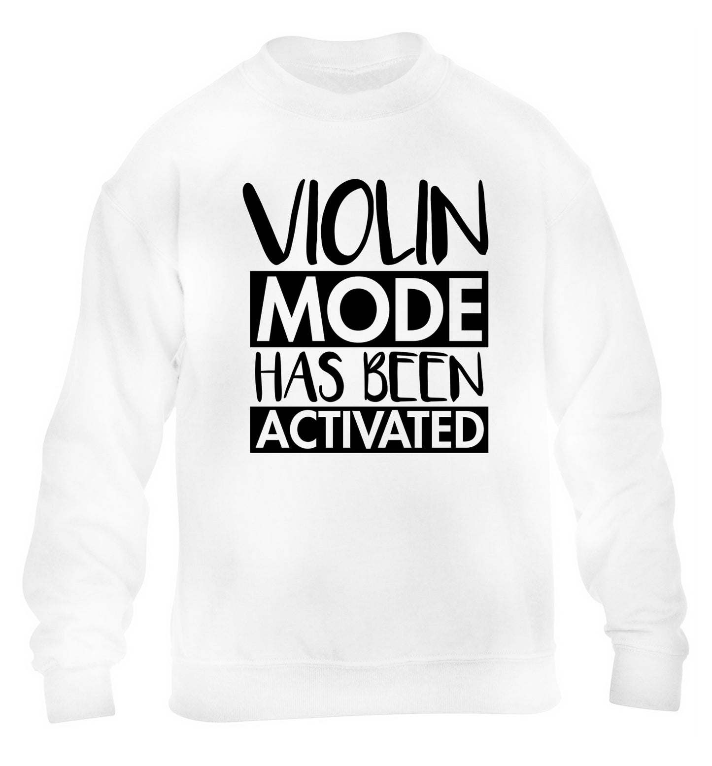 Violin Mode Activated children's white sweater 12-13 Years
