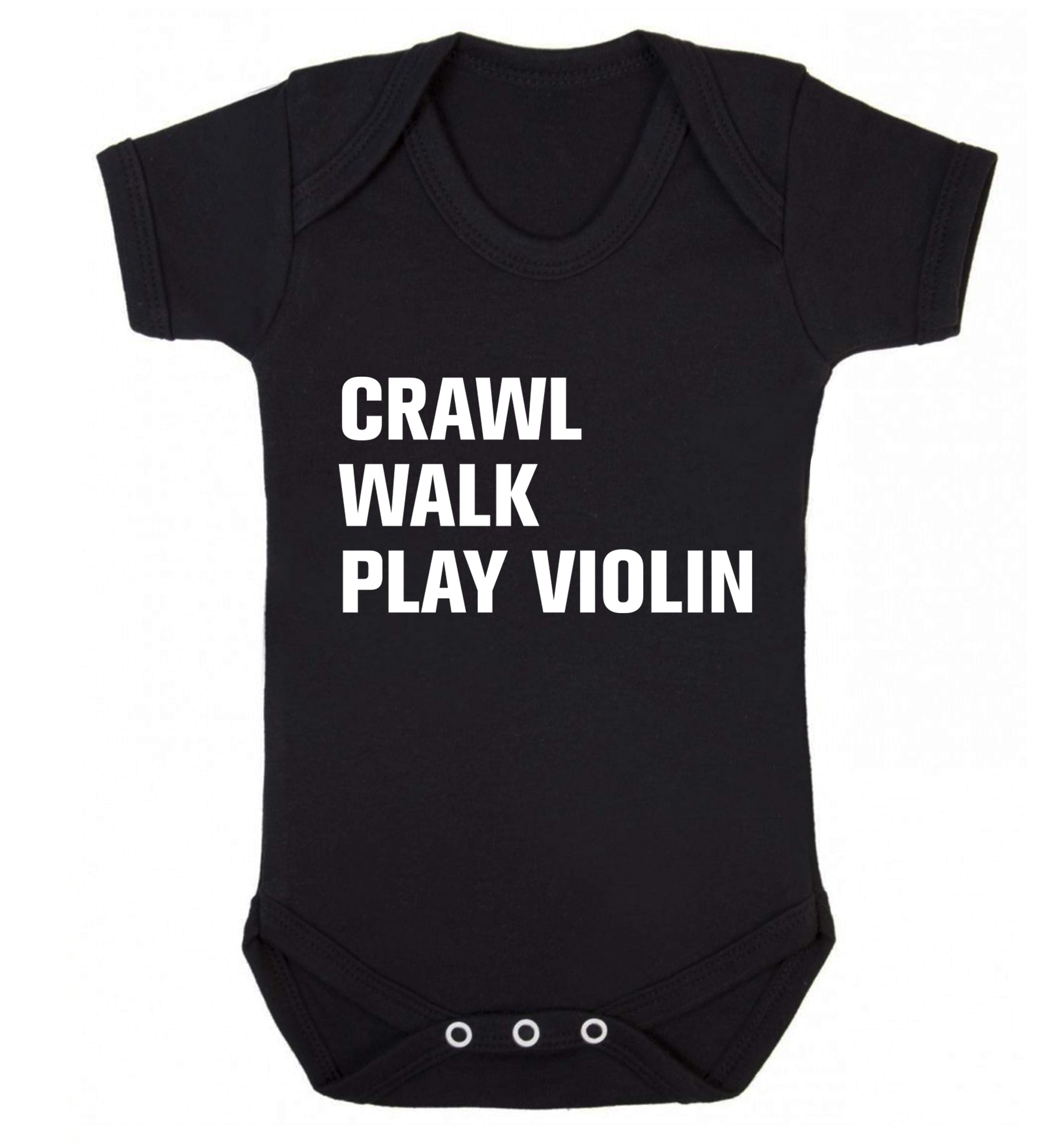 Crawl Walk Play Violin Baby Vest black 18-24 months