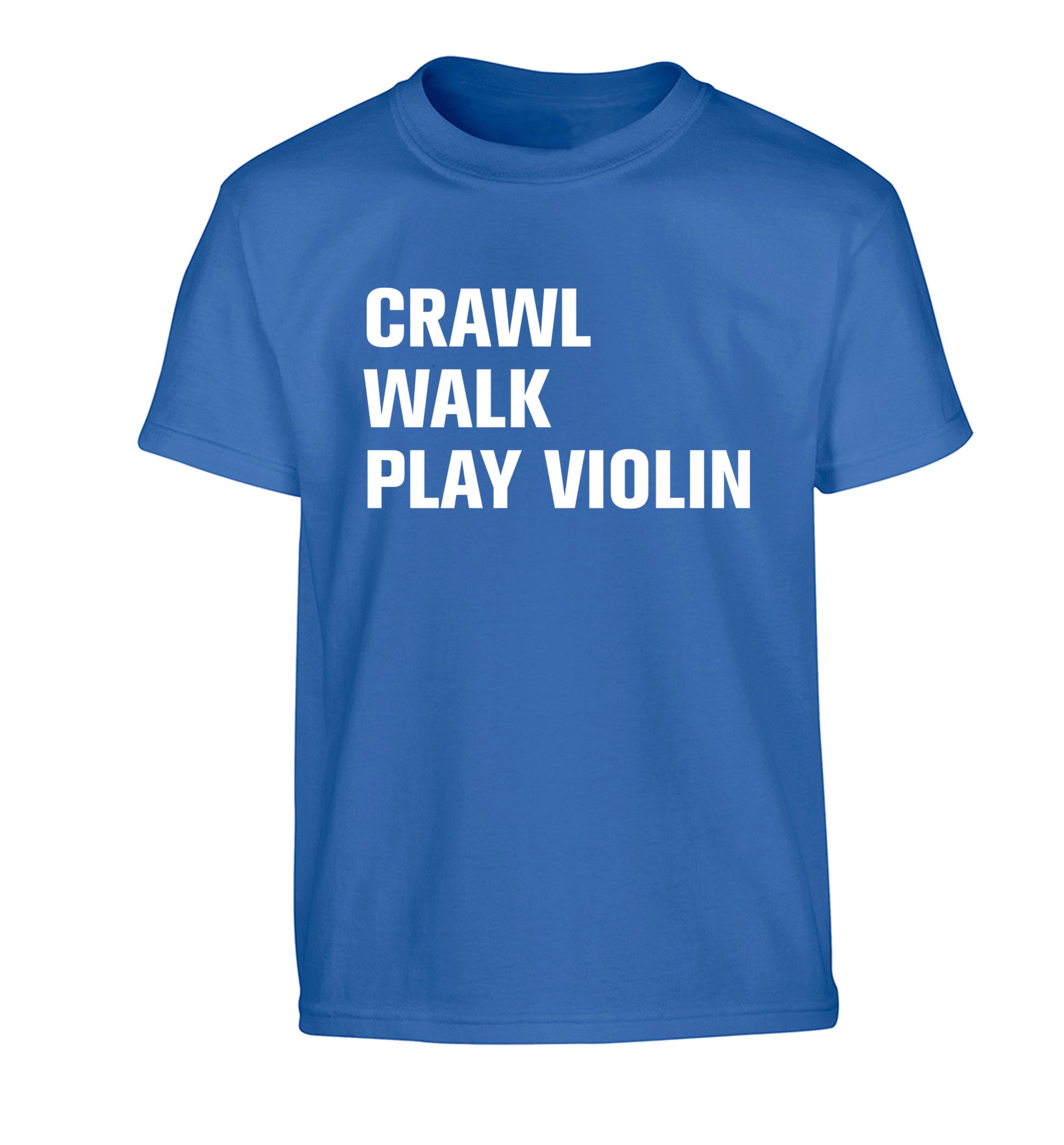 Crawl Walk Play Violin Children's blue Tshirt 12-13 Years