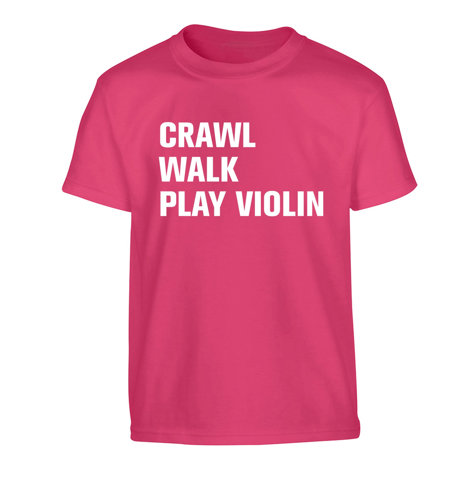 Crawl Walk Play Violin Children's pink Tshirt 12-13 Years