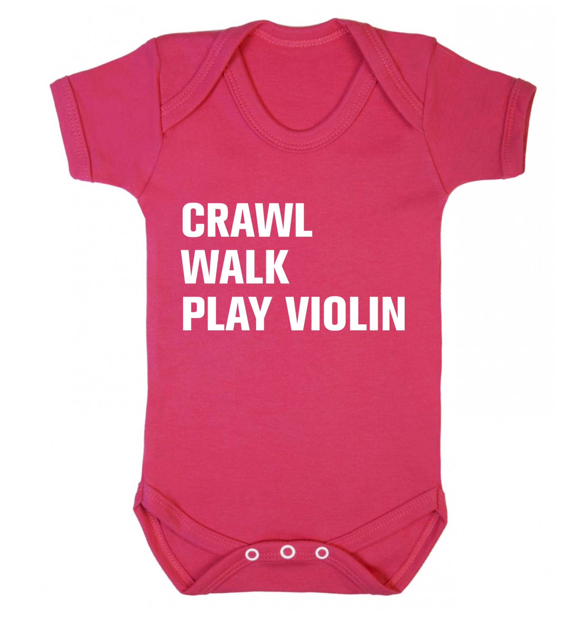 Crawl Walk Play Violin Baby Vest dark pink 18-24 months