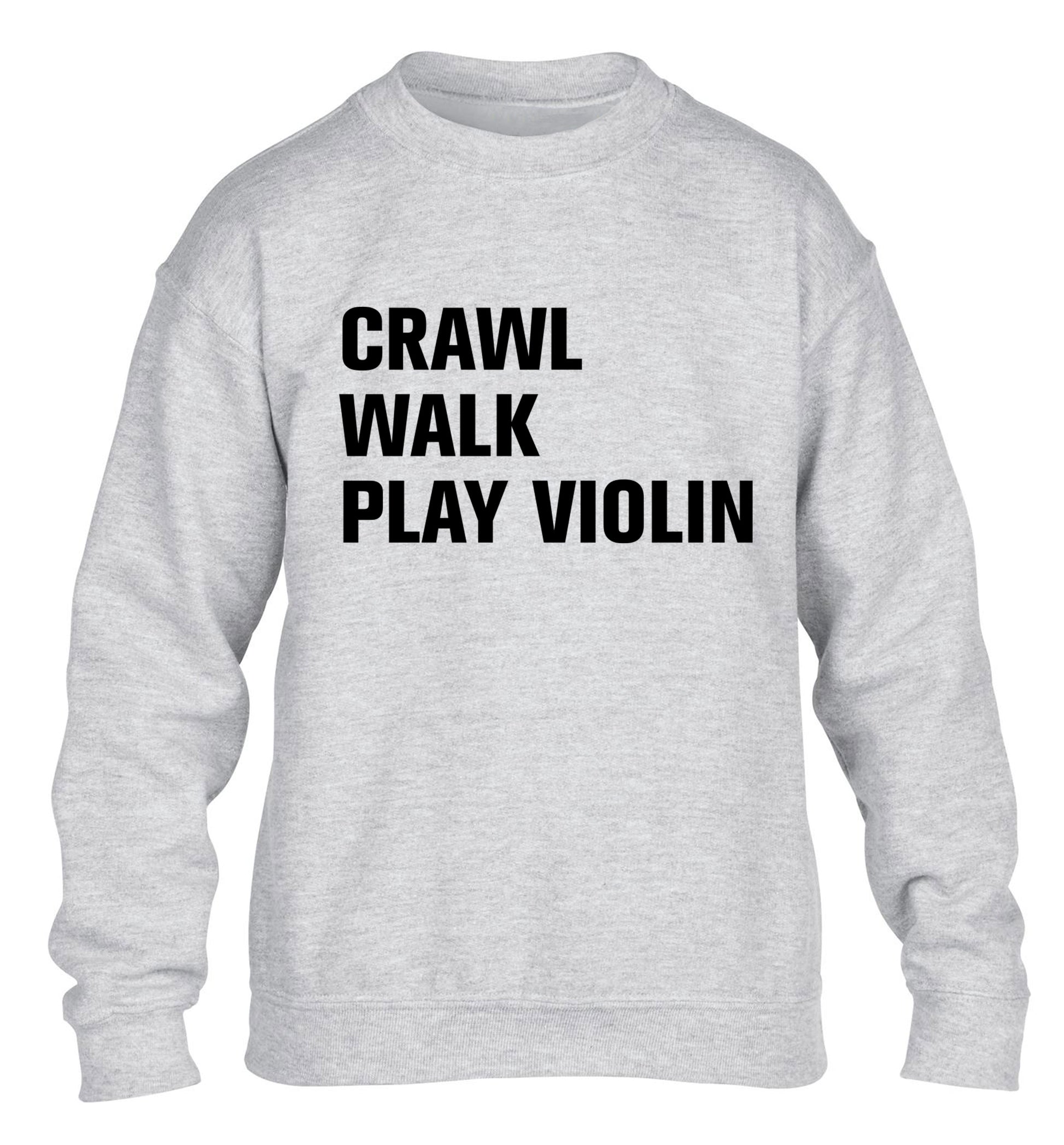 Crawl Walk Play Violin children's grey sweater 12-13 Years