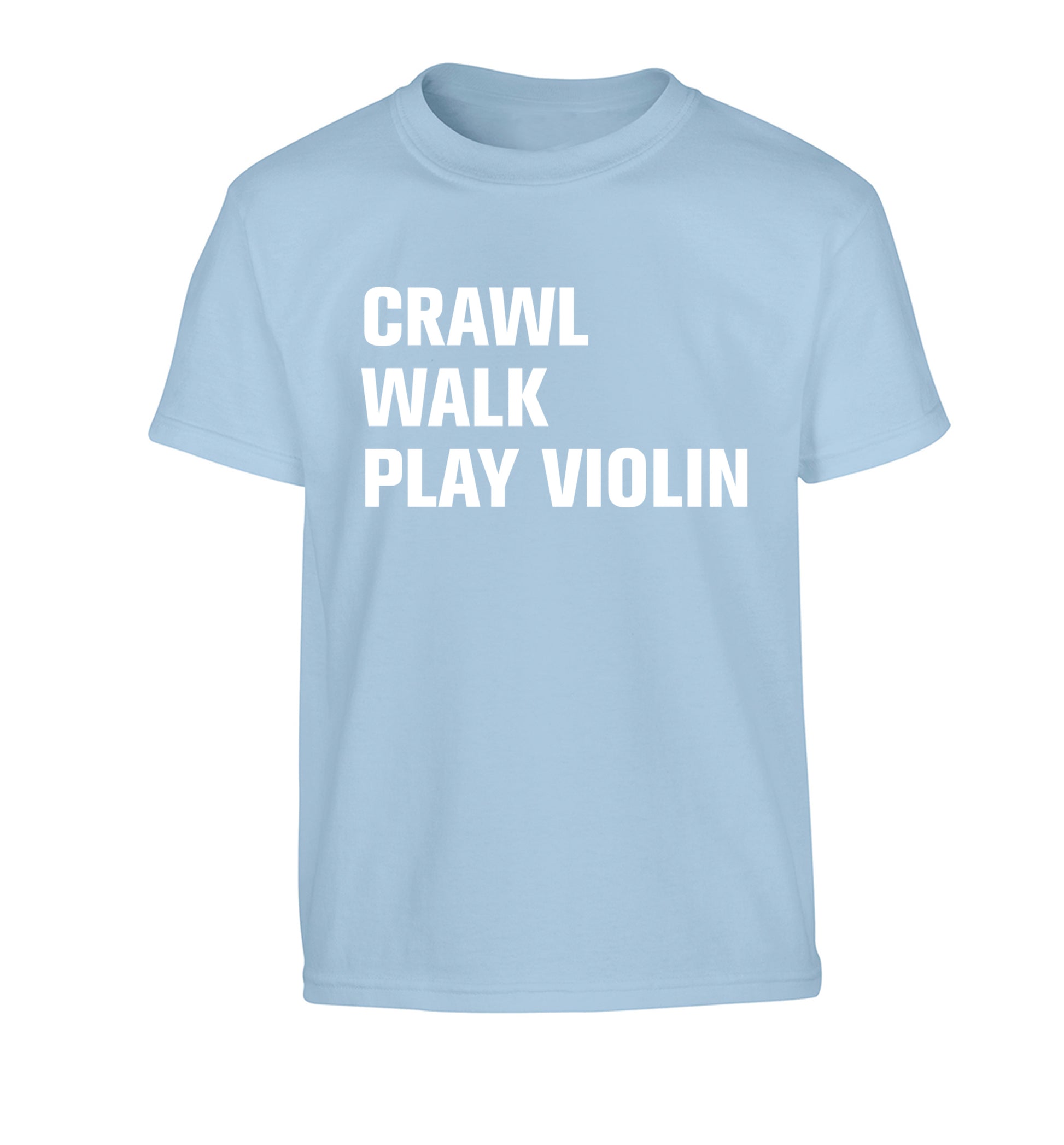 Crawl Walk Play Violin Children's light blue Tshirt 12-13 Years