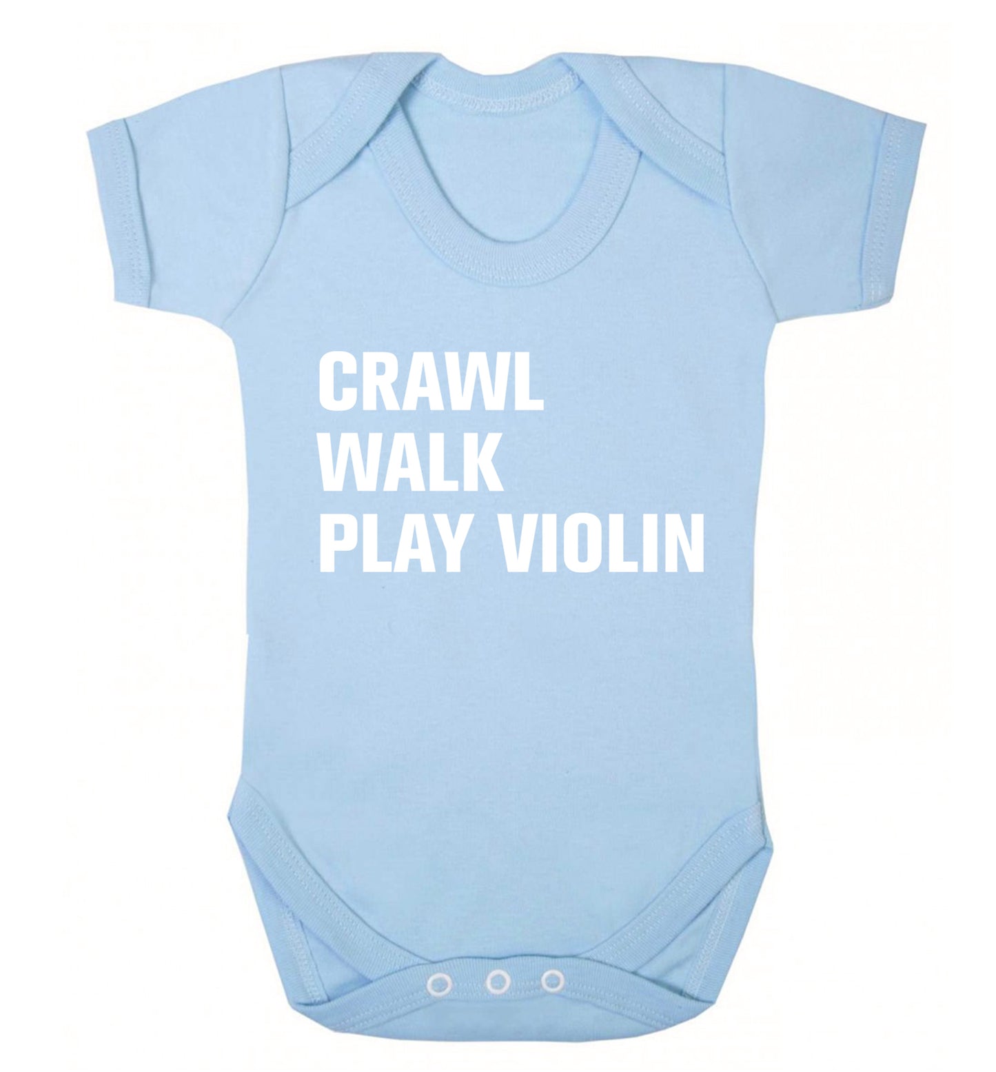 Crawl Walk Play Violin Baby Vest pale blue 18-24 months