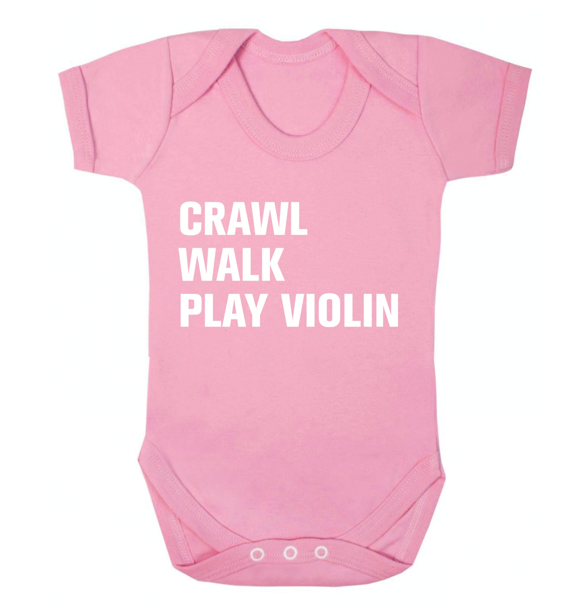 Crawl Walk Play Violin Baby Vest pale pink 18-24 months