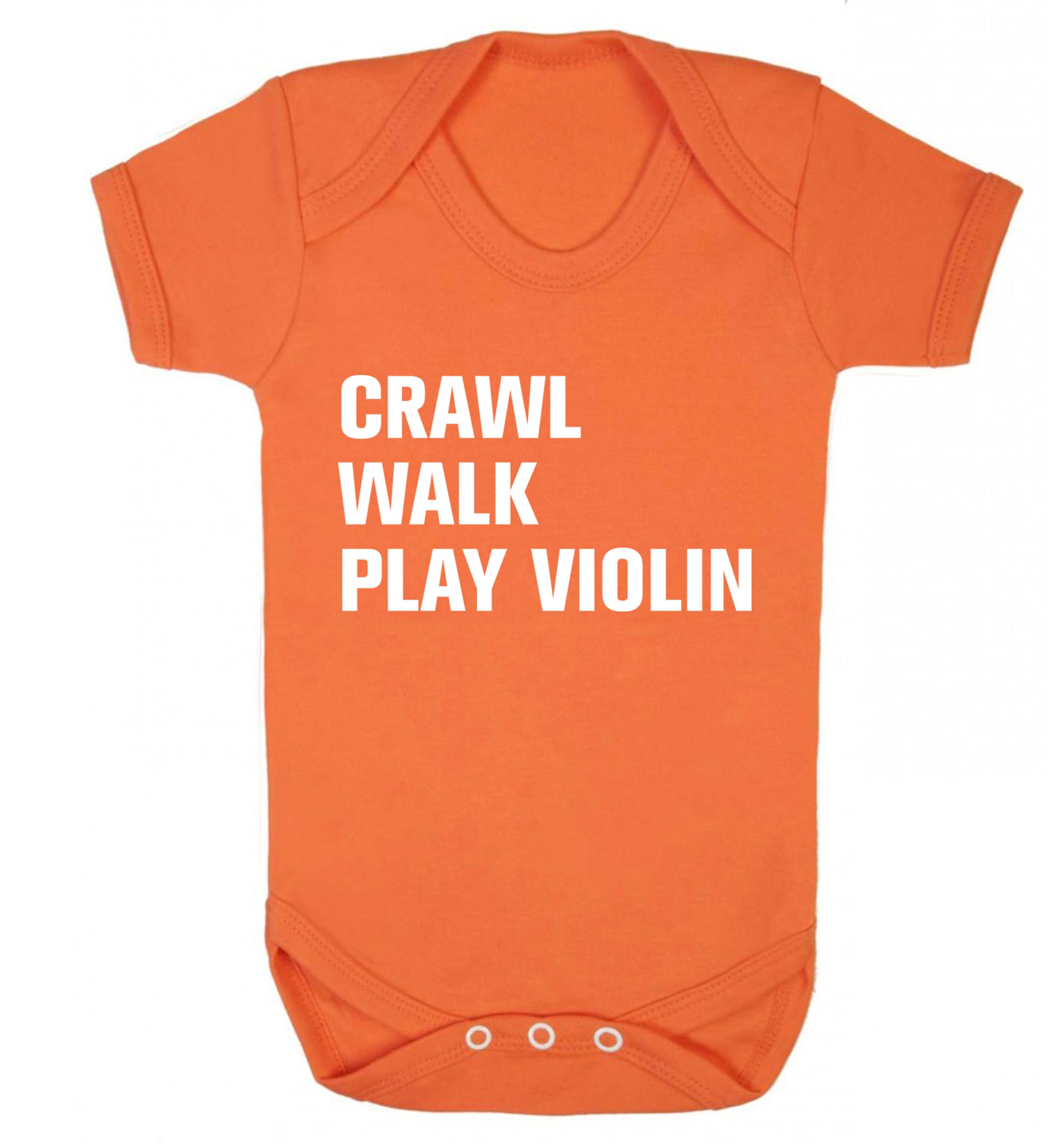 Crawl Walk Play Violin Baby Vest orange 18-24 months