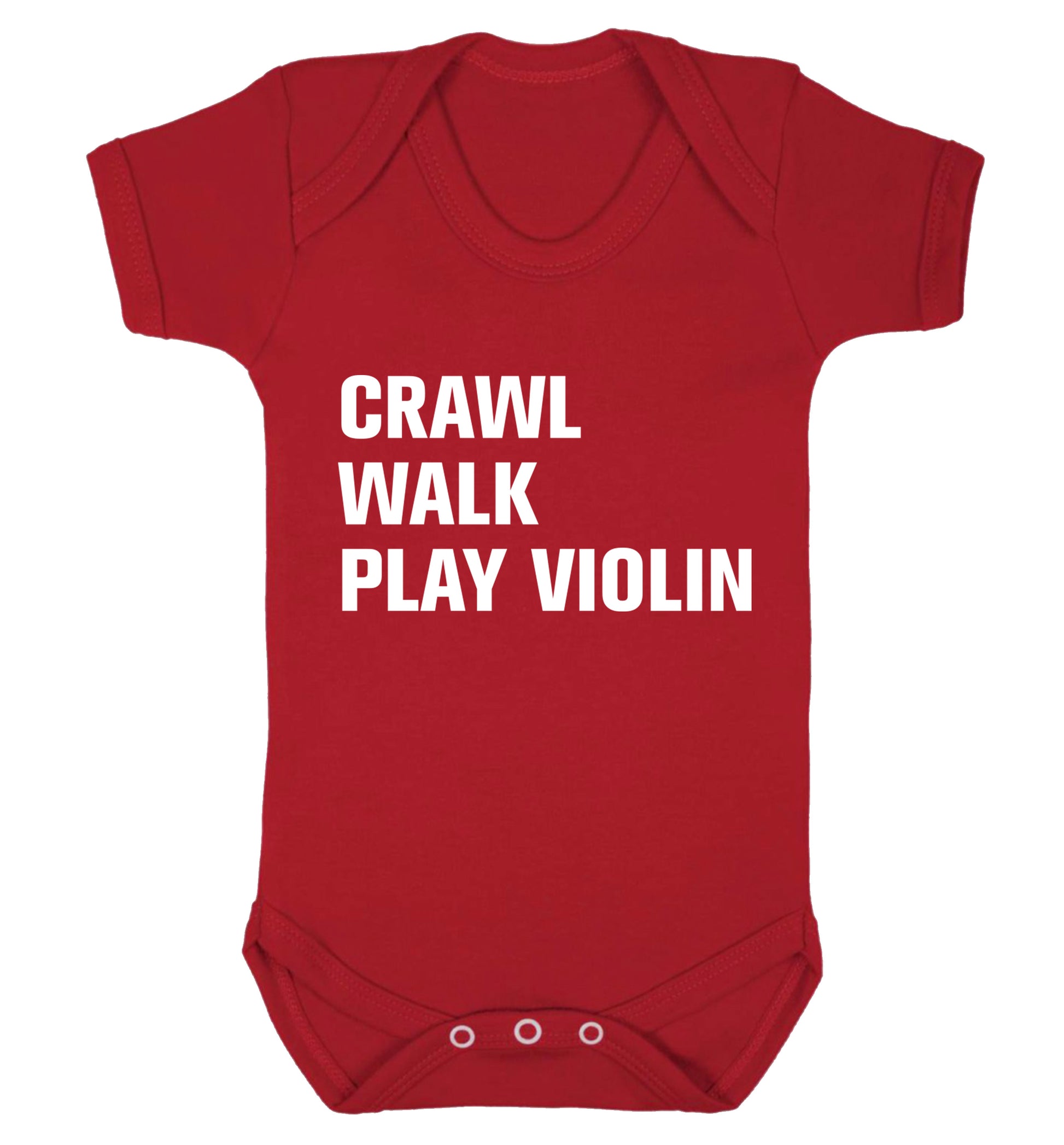 Crawl Walk Play Violin Baby Vest red 18-24 months