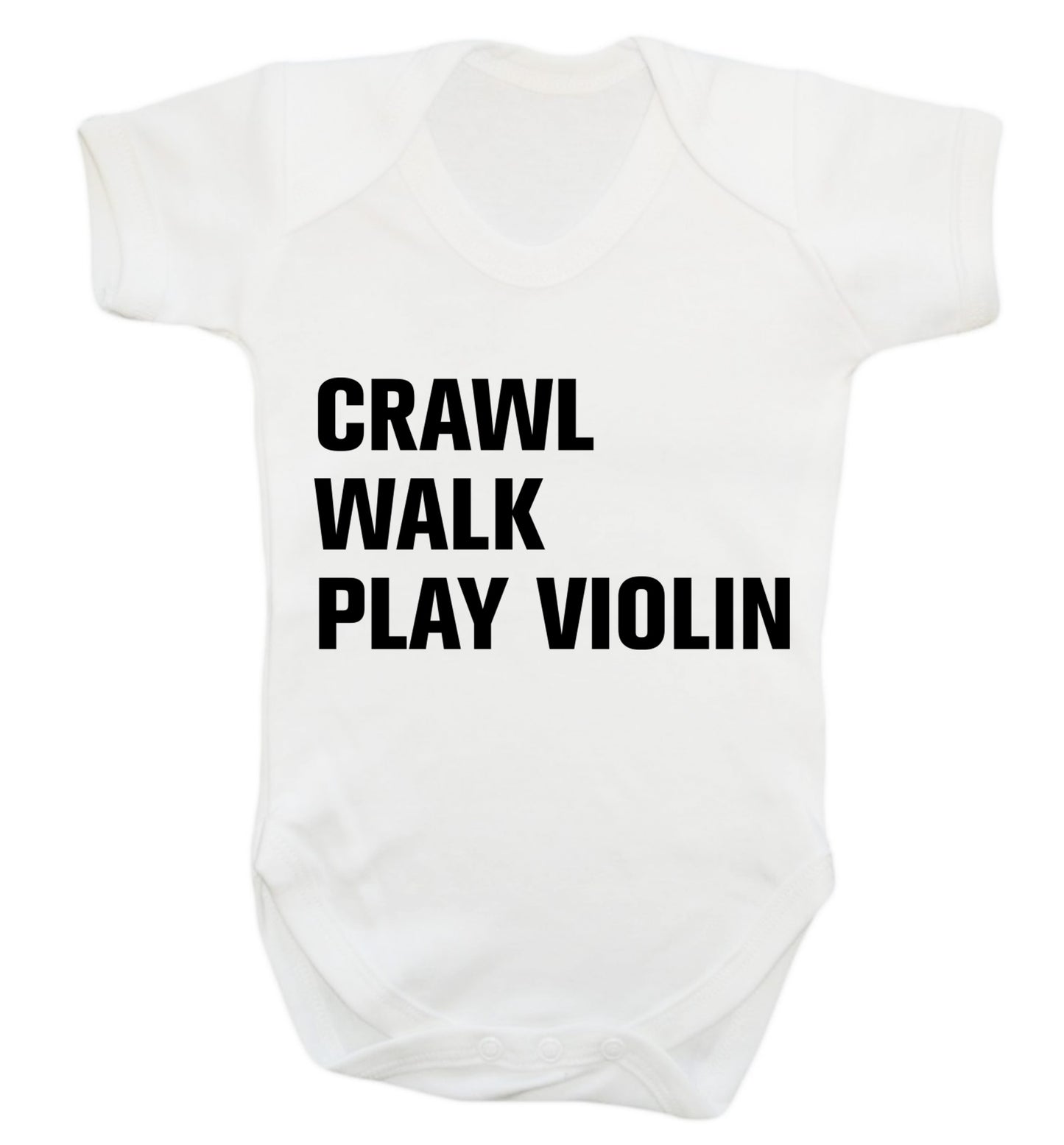 Crawl Walk Play Violin Baby Vest white 18-24 months