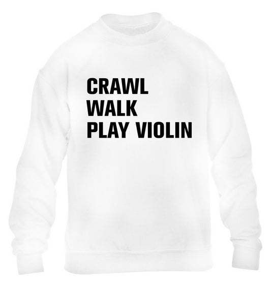 Crawl Walk Play Violin children's white sweater 12-13 Years