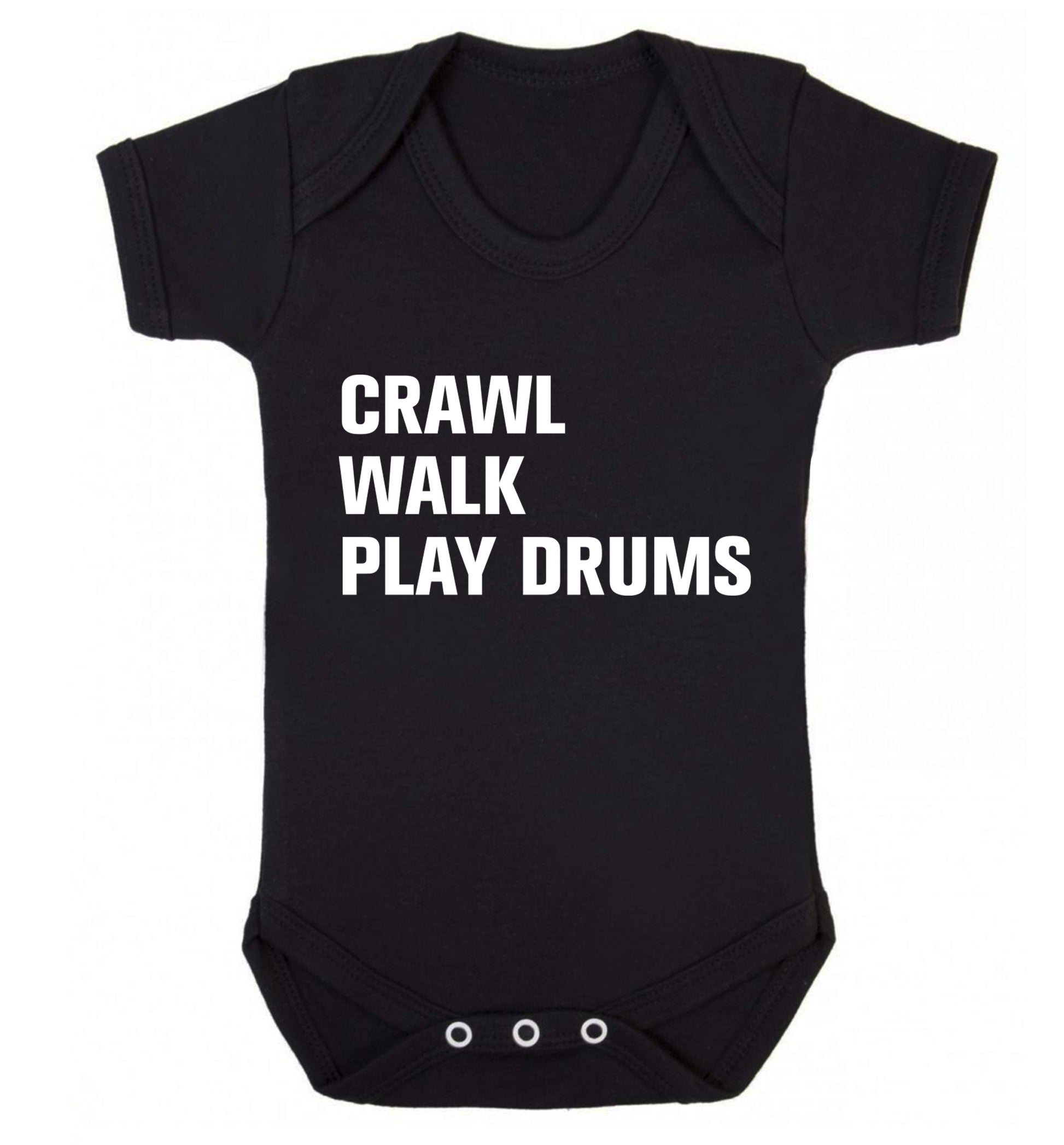 Crawl walk play drums Baby Vest black 18-24 months