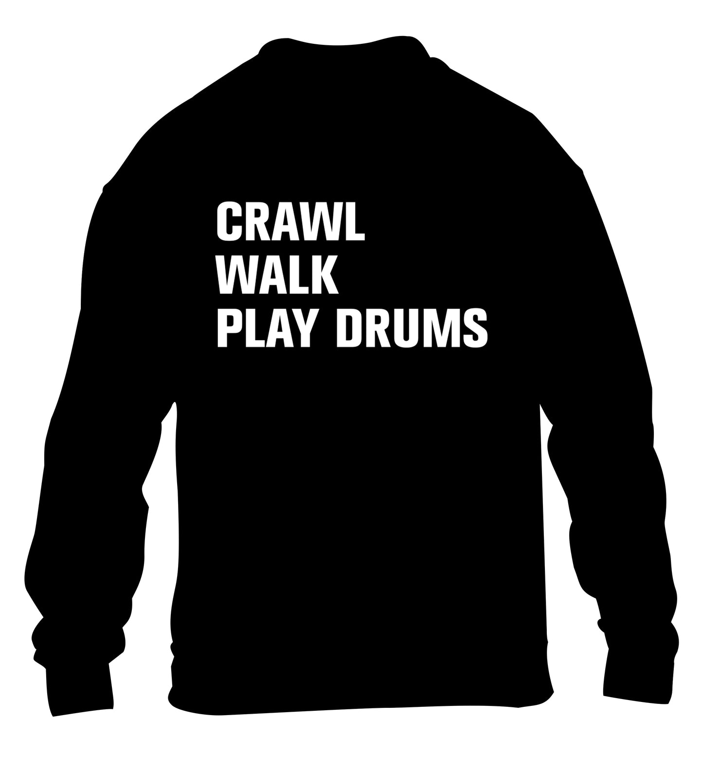 Crawl walk play drums children's black sweater 12-13 Years