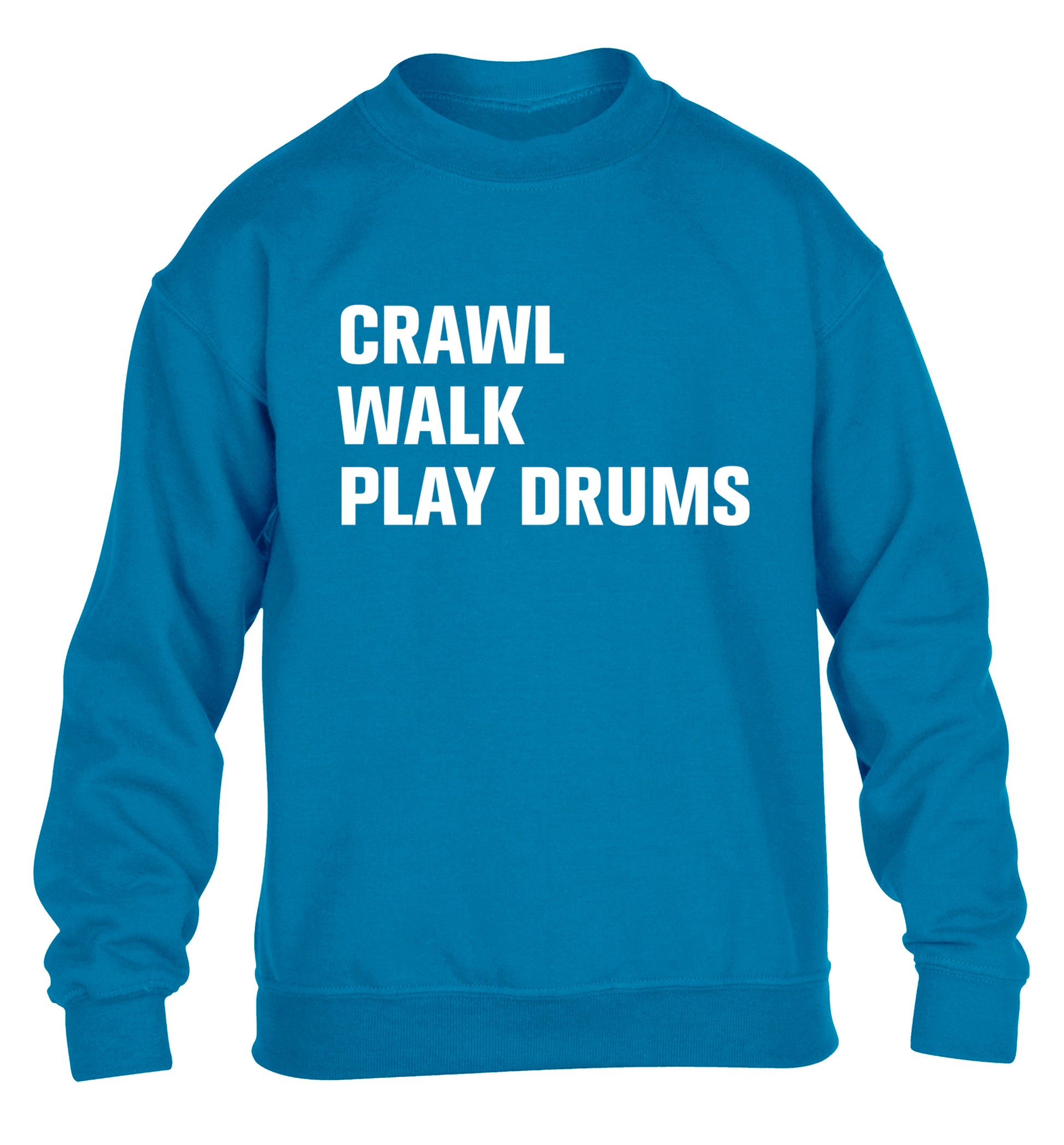 Crawl walk play drums children's blue sweater 12-13 Years