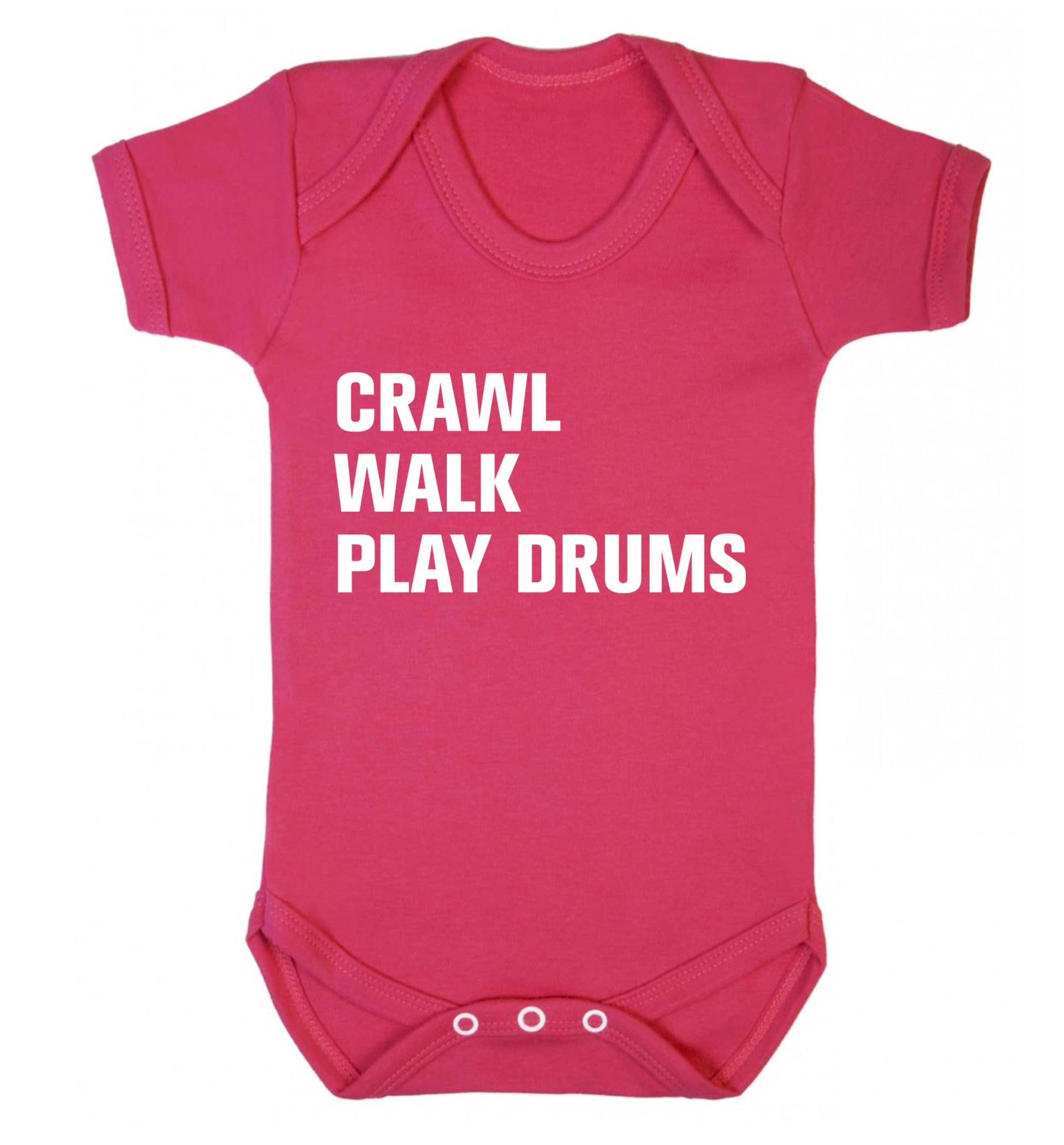 Crawl walk play drums Baby Vest dark pink 18-24 months