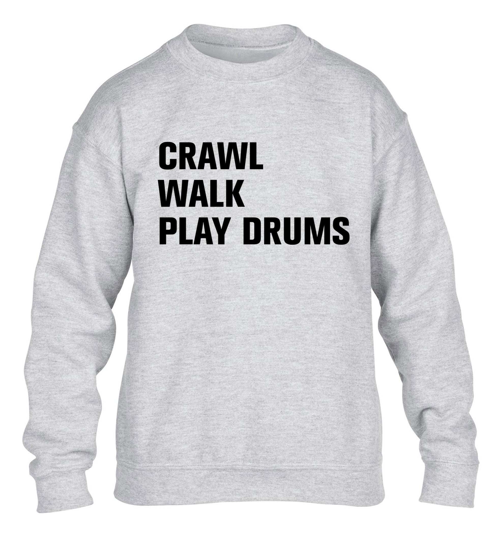 Crawl walk play drums children's grey sweater 12-13 Years