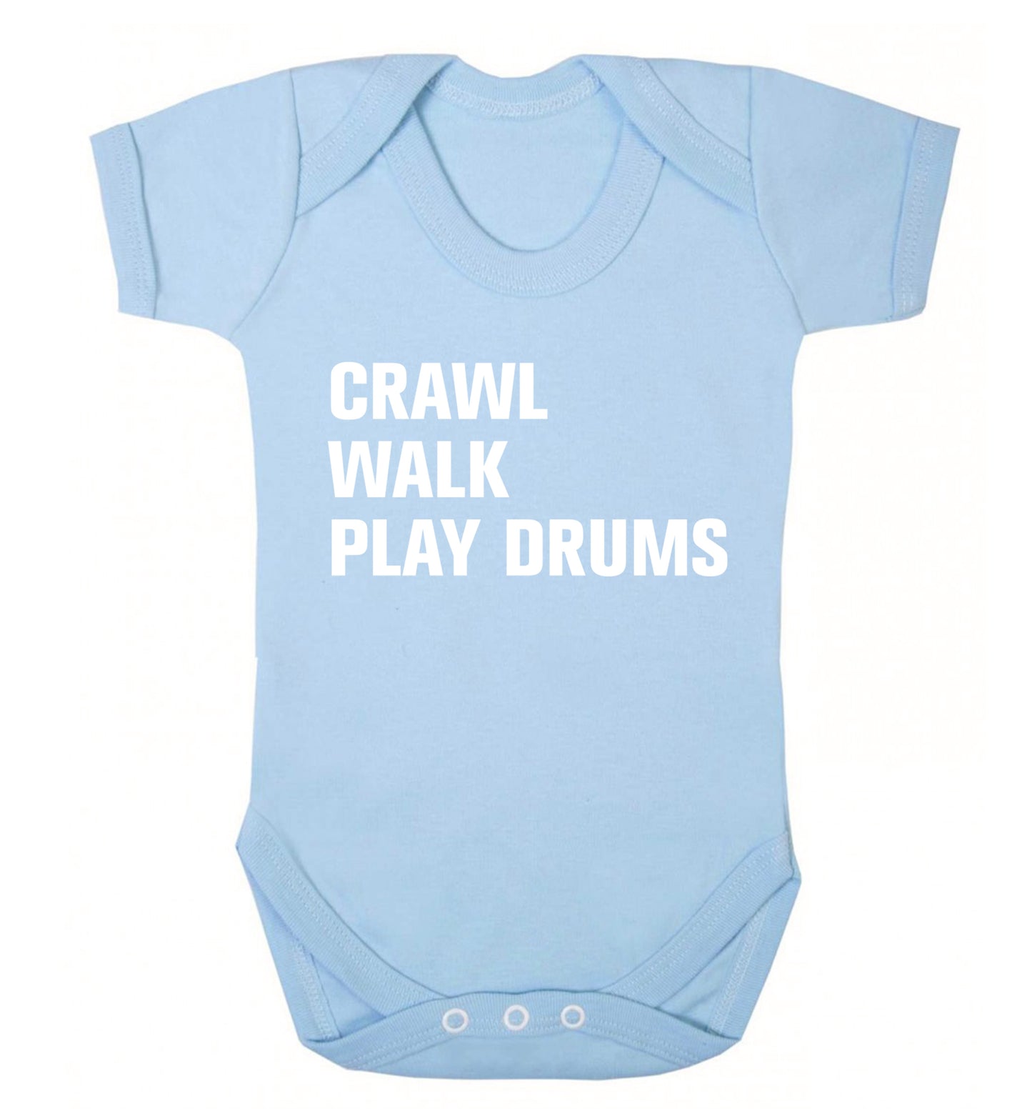 Crawl walk play drums Baby Vest pale blue 18-24 months