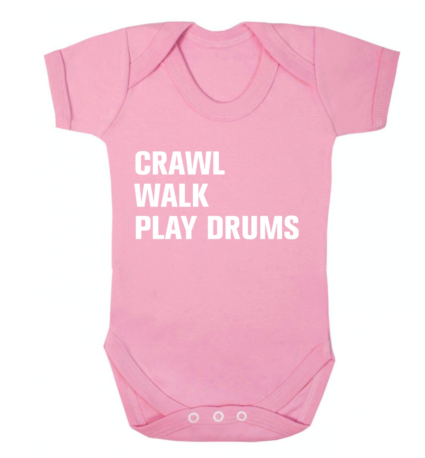 Crawl walk play drums Baby Vest pale pink 18-24 months
