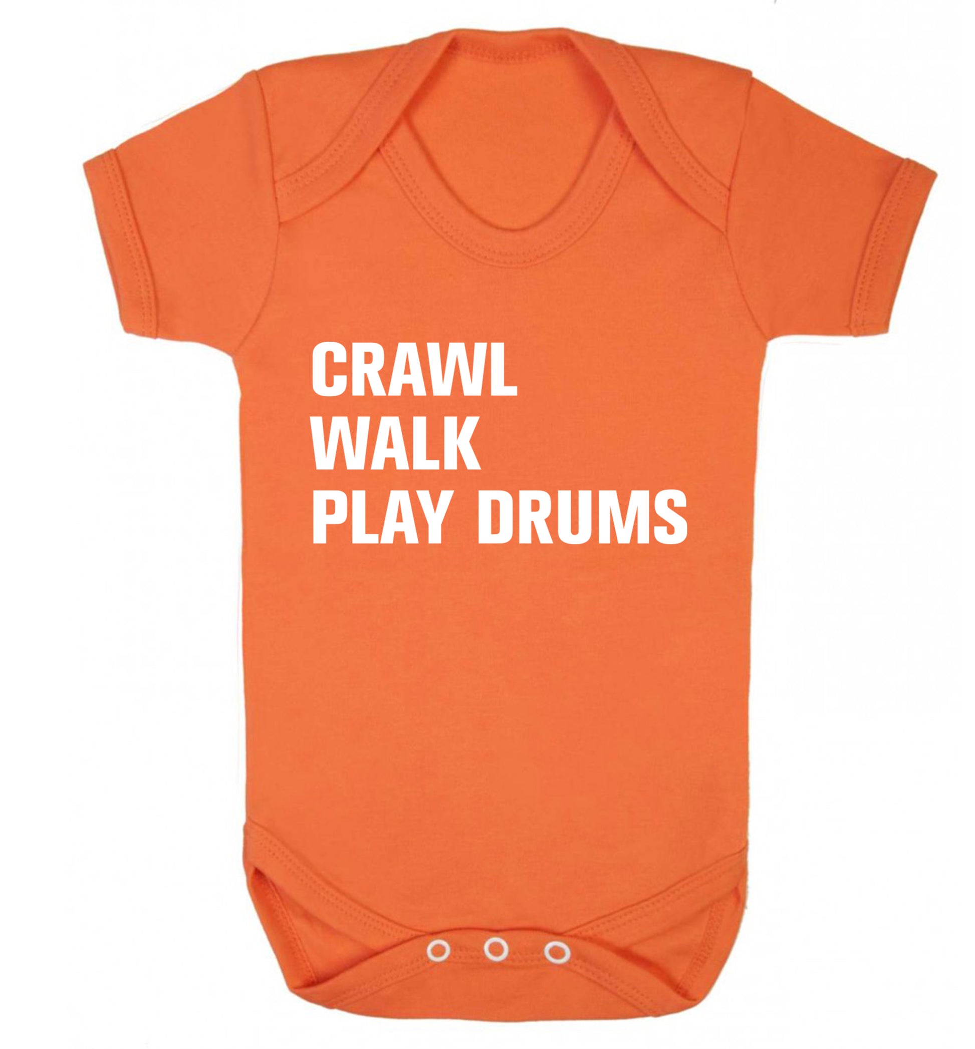 Crawl walk play drums Baby Vest orange 18-24 months