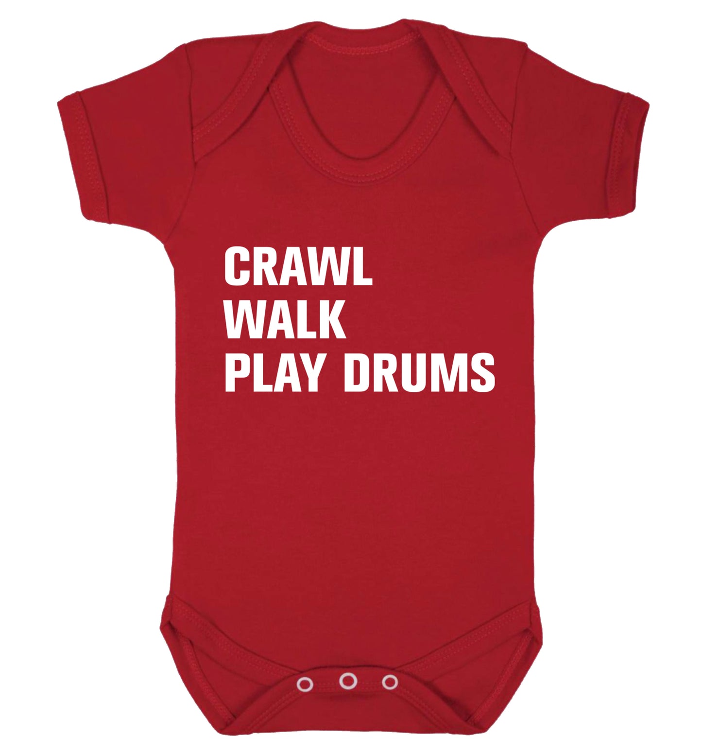 Crawl walk play drums Baby Vest red 18-24 months