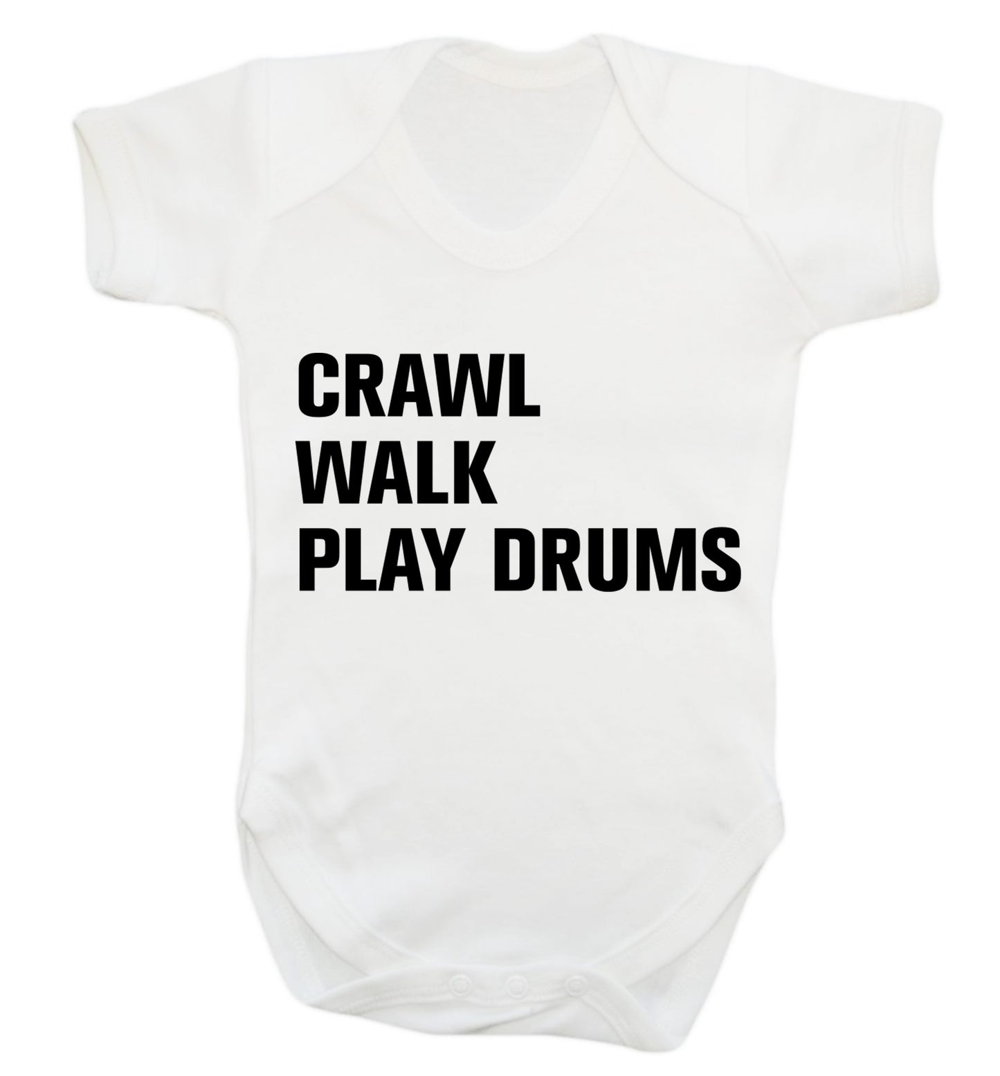 Crawl walk play drums Baby Vest white 18-24 months