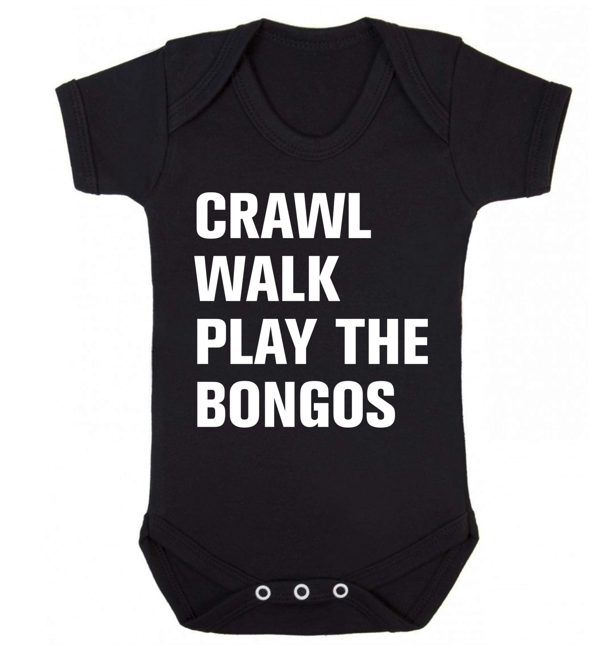 Crawl Walk Play Bongos Baby Vest black 18-24 months