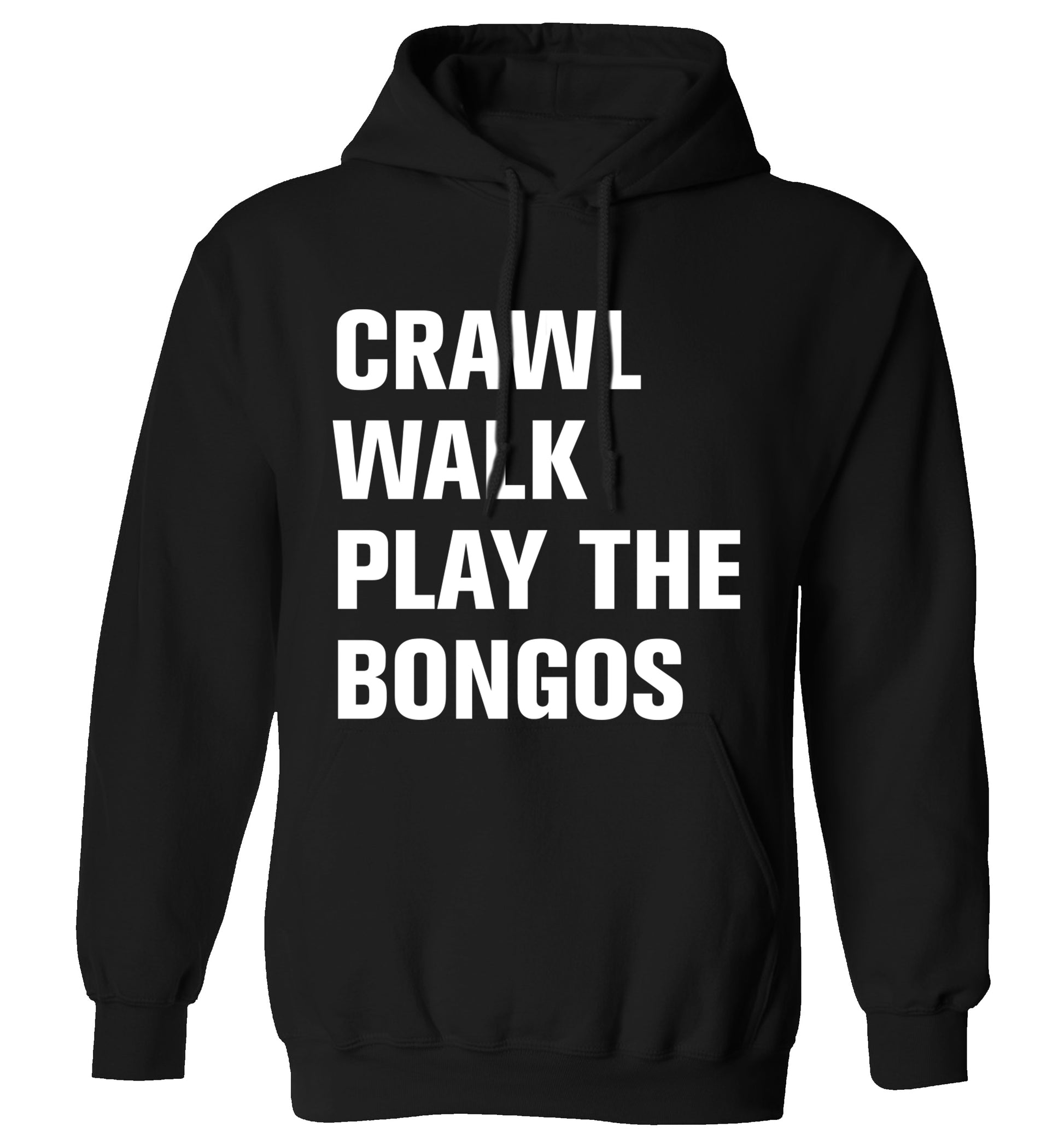 Crawl Walk Play Bongos adults unisex black hoodie 2XL