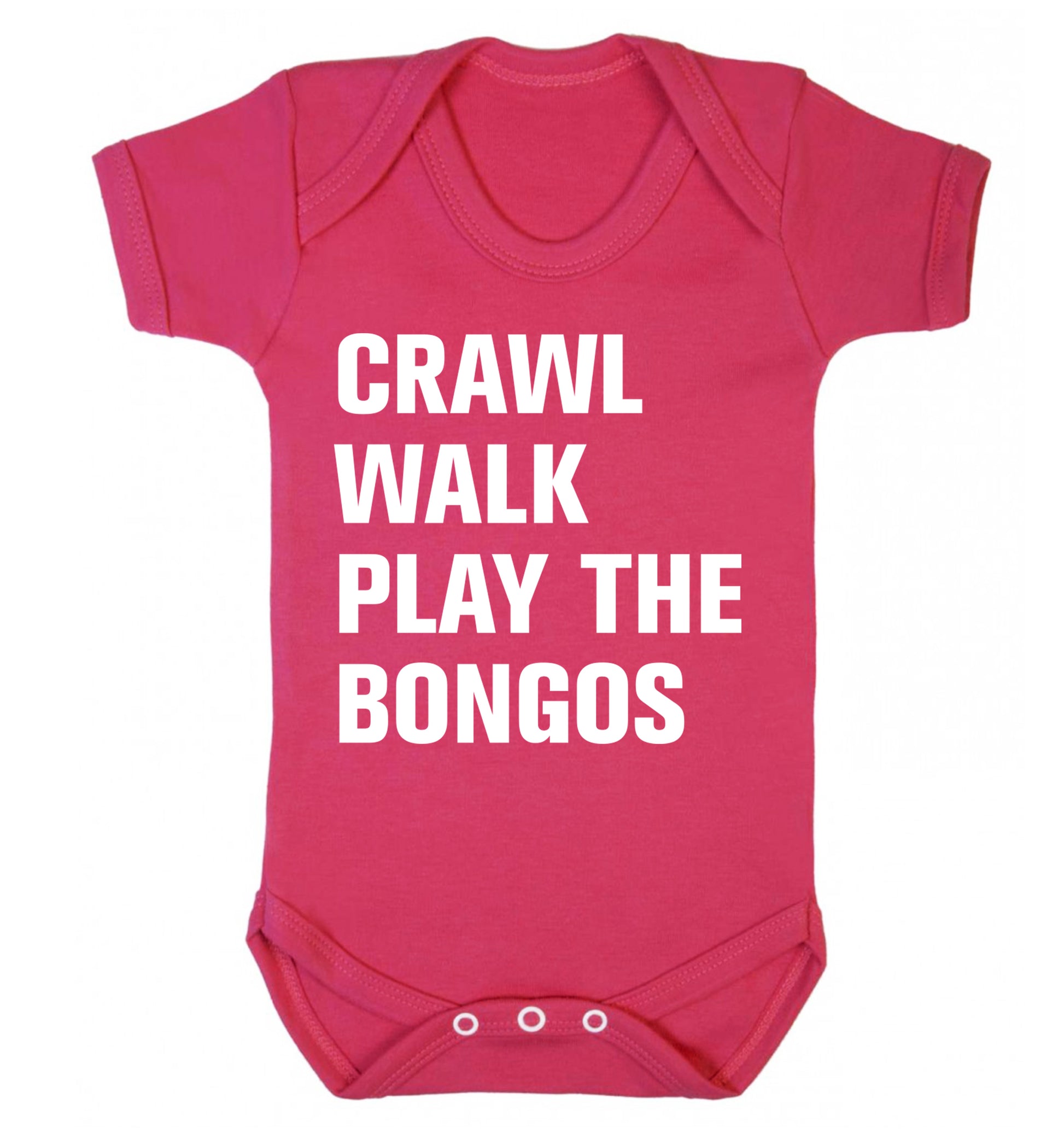 Crawl Walk Play Bongos Baby Vest dark pink 18-24 months