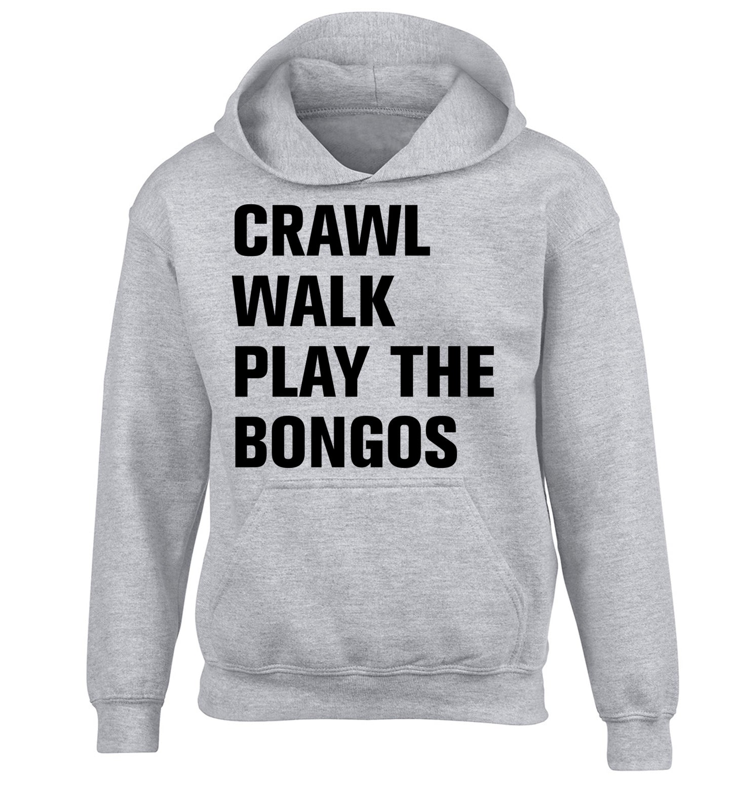 Crawl Walk Play Bongos children's grey hoodie 12-13 Years